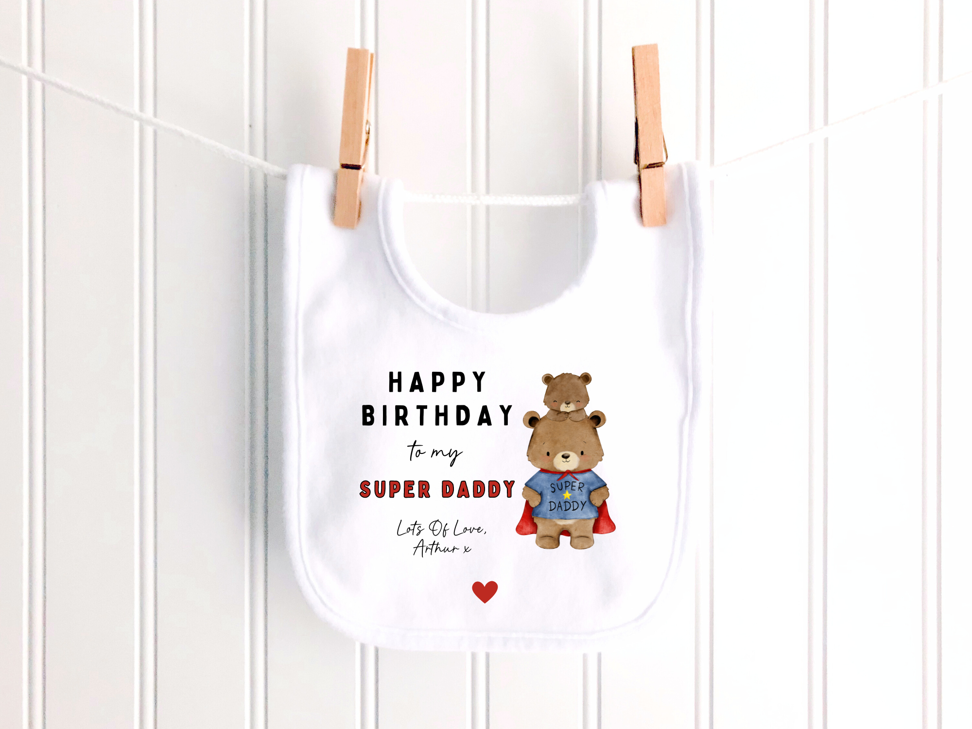 Happy Birthday To My Super Daddy Personalised Sleepsuit/Babygrow