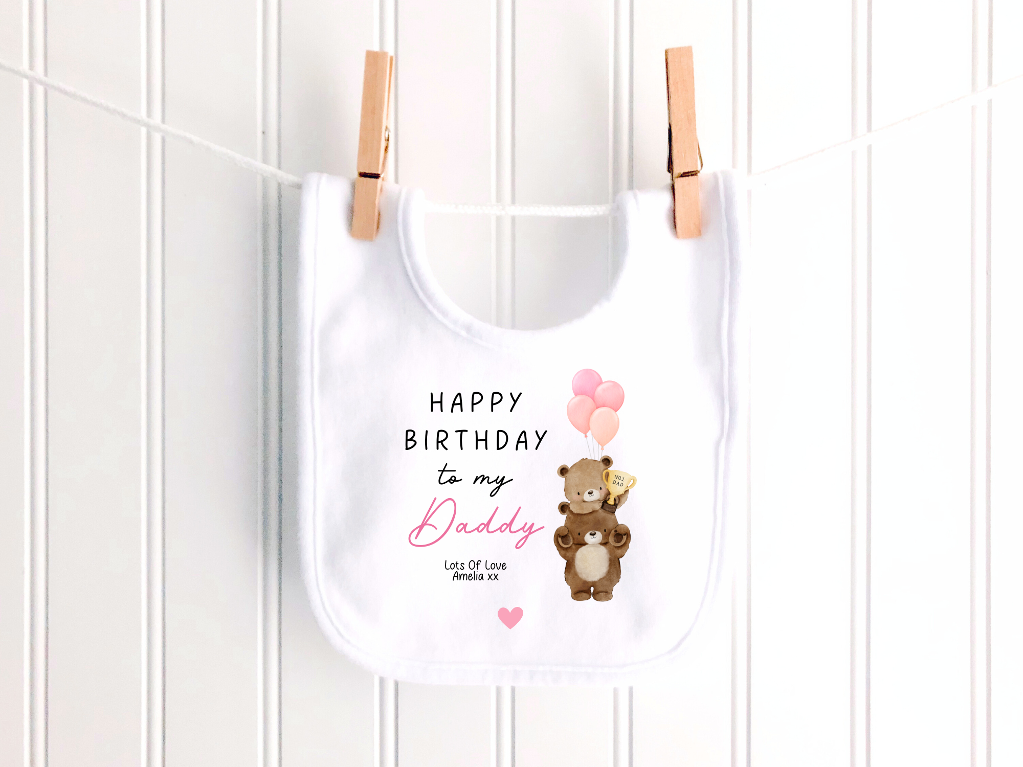 1st Birthday As My Daddy No 1 Daddy Bear Personalised Sleepsuit/Babygrow