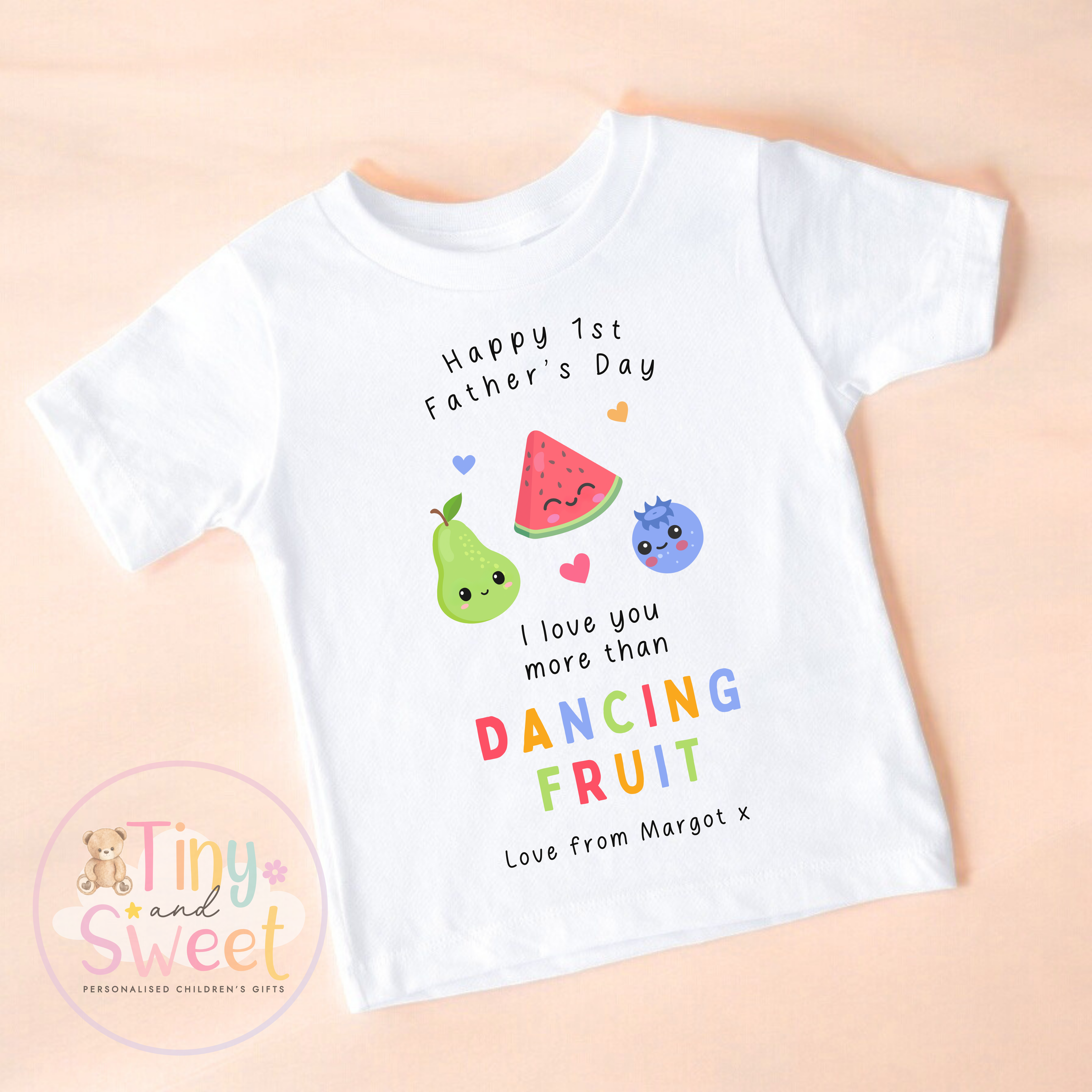 Fathers Day Dancing Fruit Personalised Sleepsuit