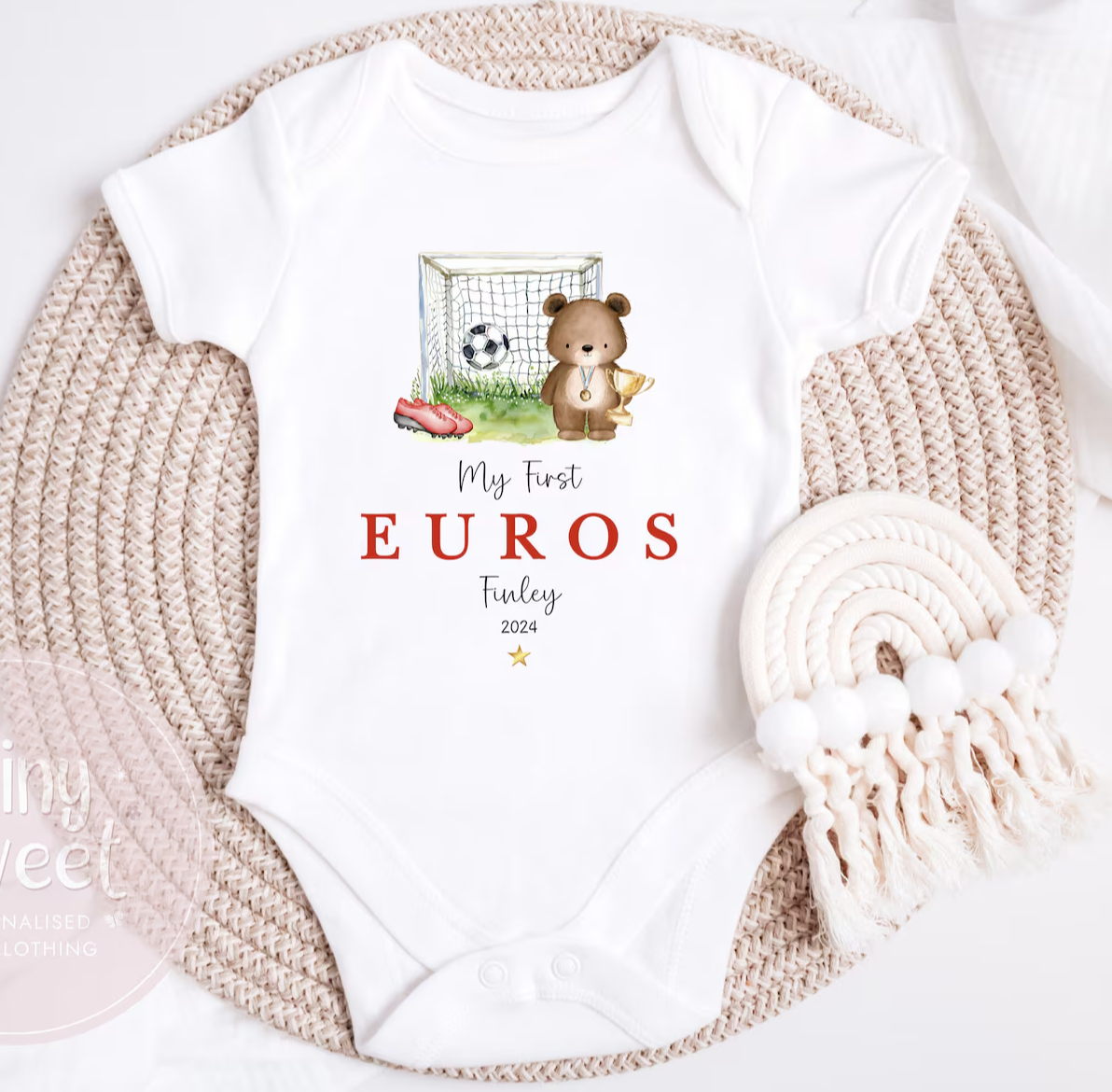 My First Euros Personalised Goalie Bear Sleepsuit/Vest