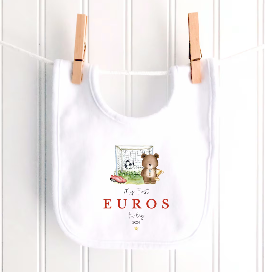 My First Euros Personalised Goalie Bear Sleepsuit/Vest