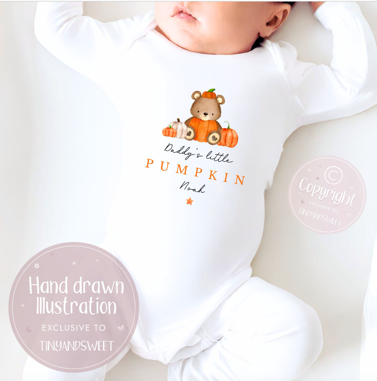 Little Pumpkin Personalised Sleepsuit