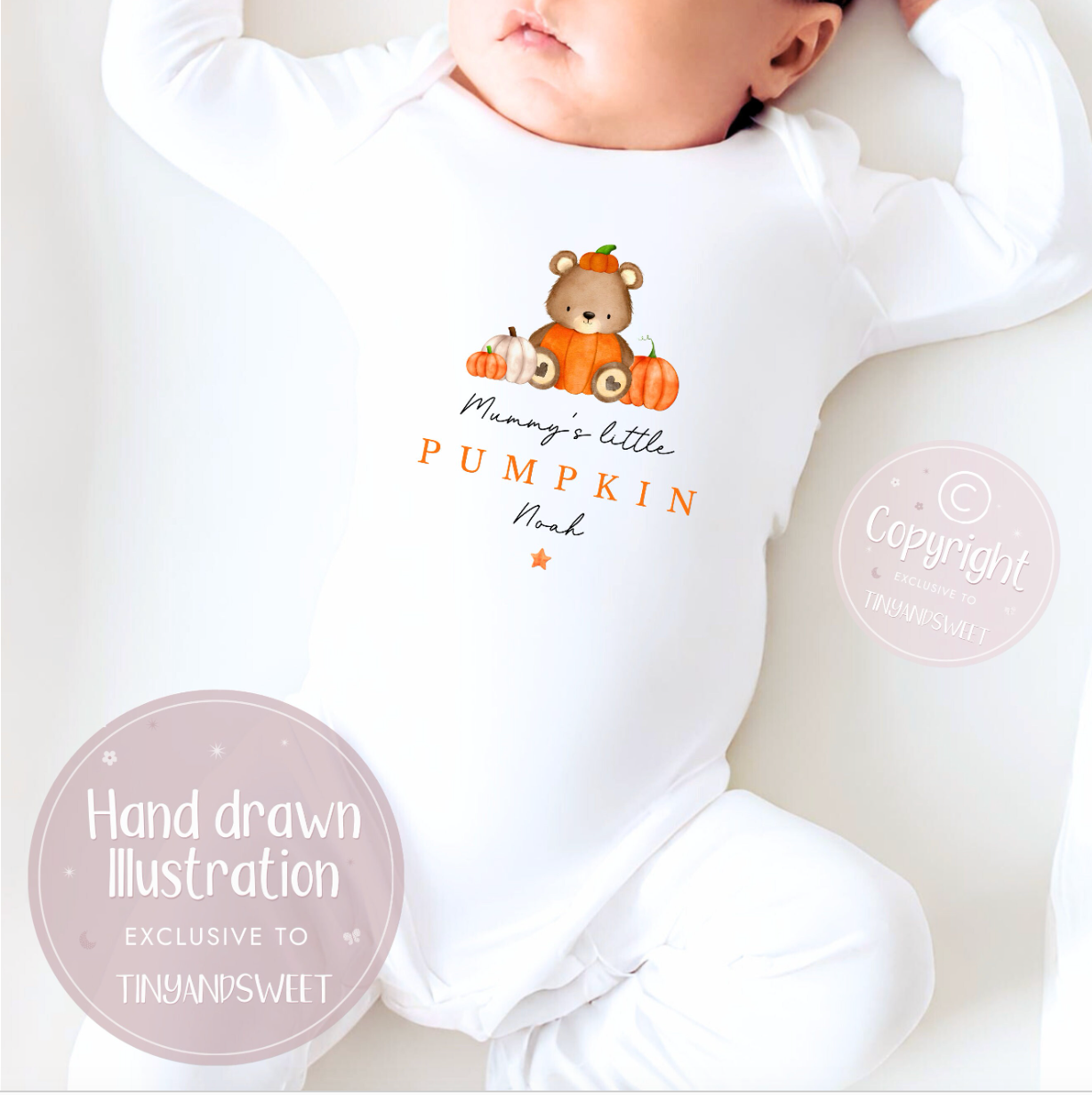 Little Pumpkin Personalised Sleepsuit