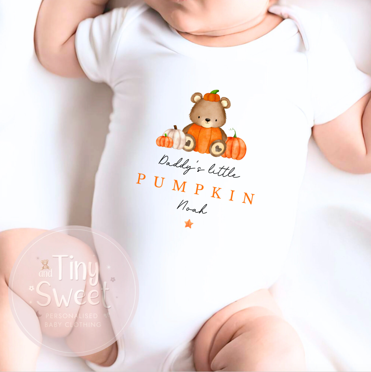 Little Pumpkin Personalised Sleepsuit