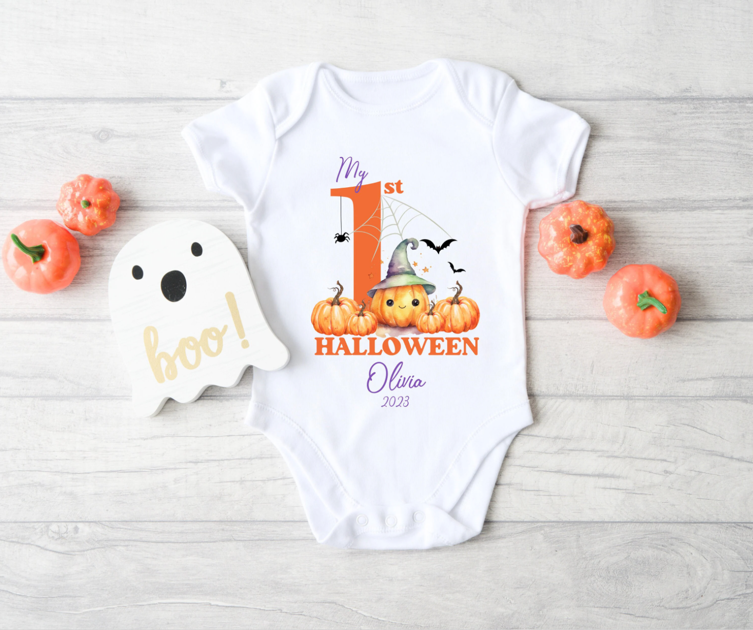 Babies First Halloween Personalised Sleepsuit
