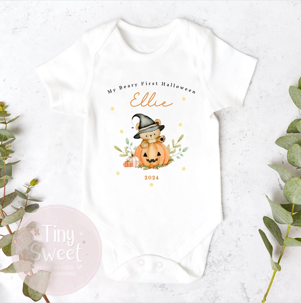 Witch Bear Personalised Sleepsuit