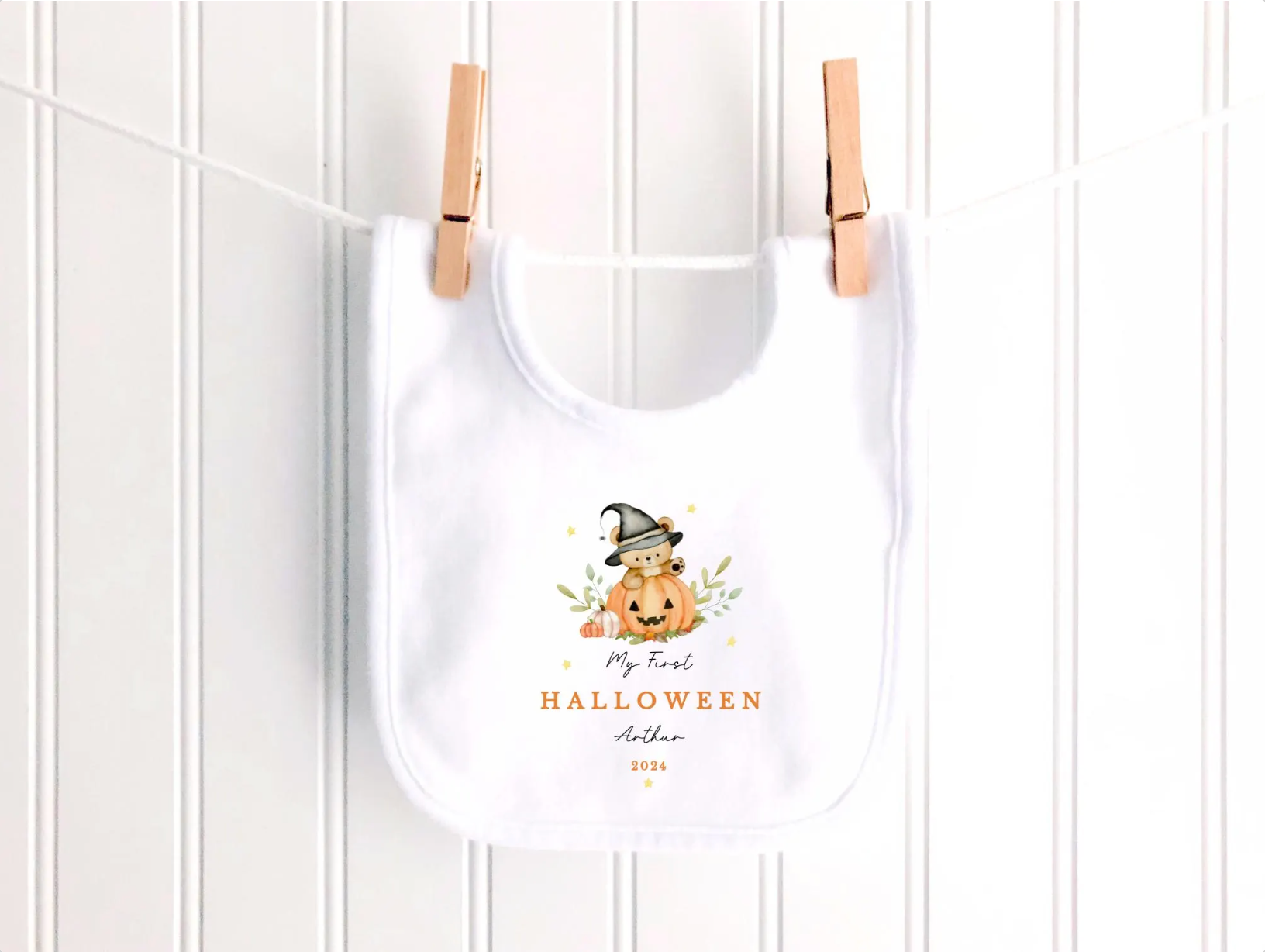Witch Bear First Halloween Personalised Sleepsuit