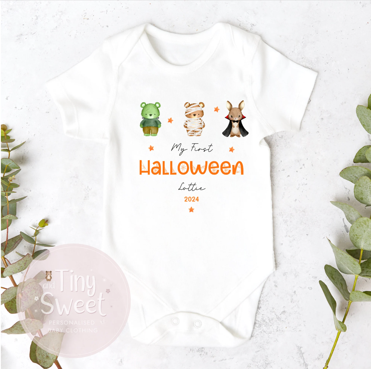 Monster Mash Halloween Personalised Sleepsuit