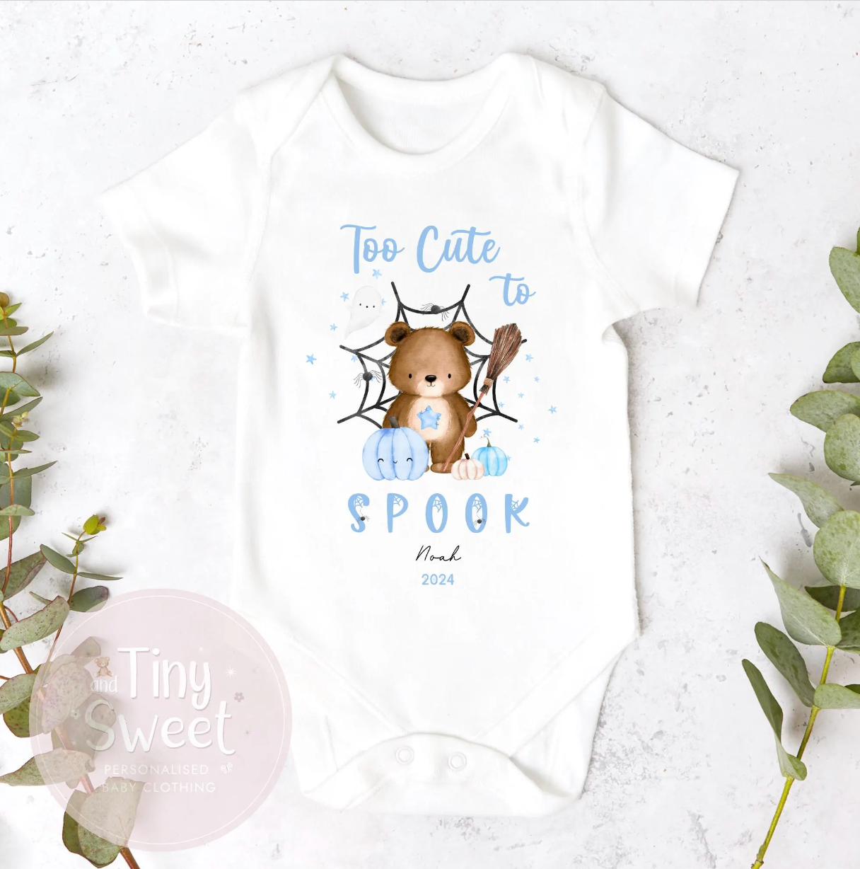 To Cute To Spook Halloween Personalised Sleepsuit