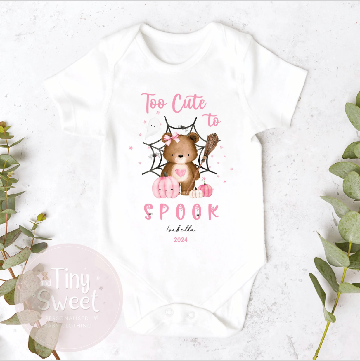 To Cute To Spook Halloween Personalised Sleepsuit