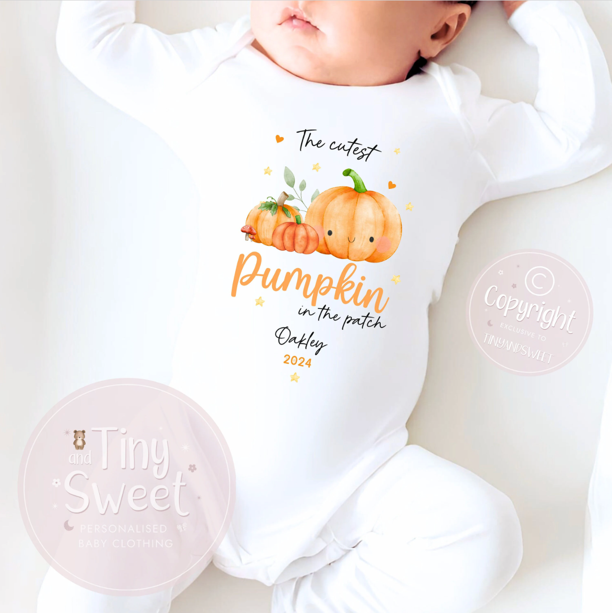 Pumpkin Patch Personalised Sleepsuit