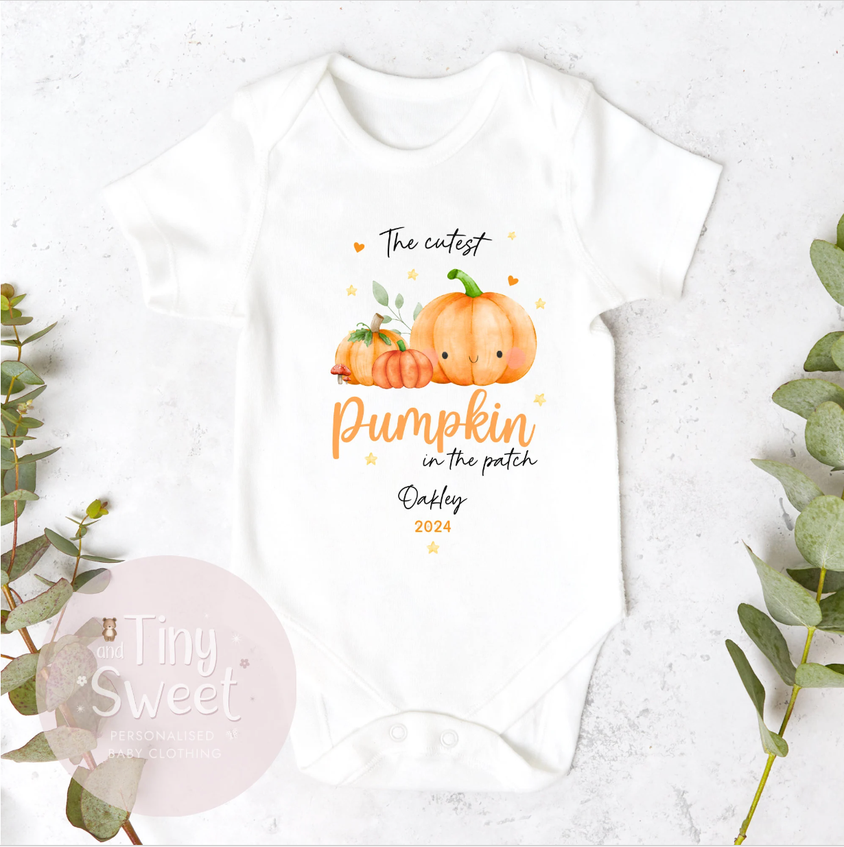 Pumpkin Patch Personalised Sleepsuit