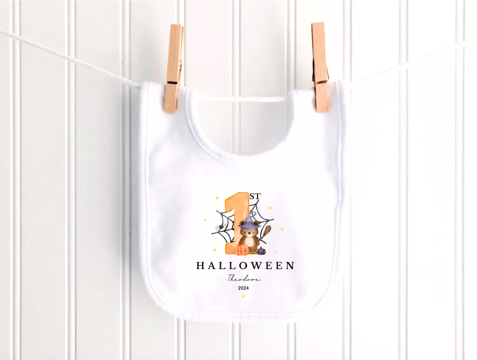 Cobweb 1 Halloween Personalised Sleepsuit