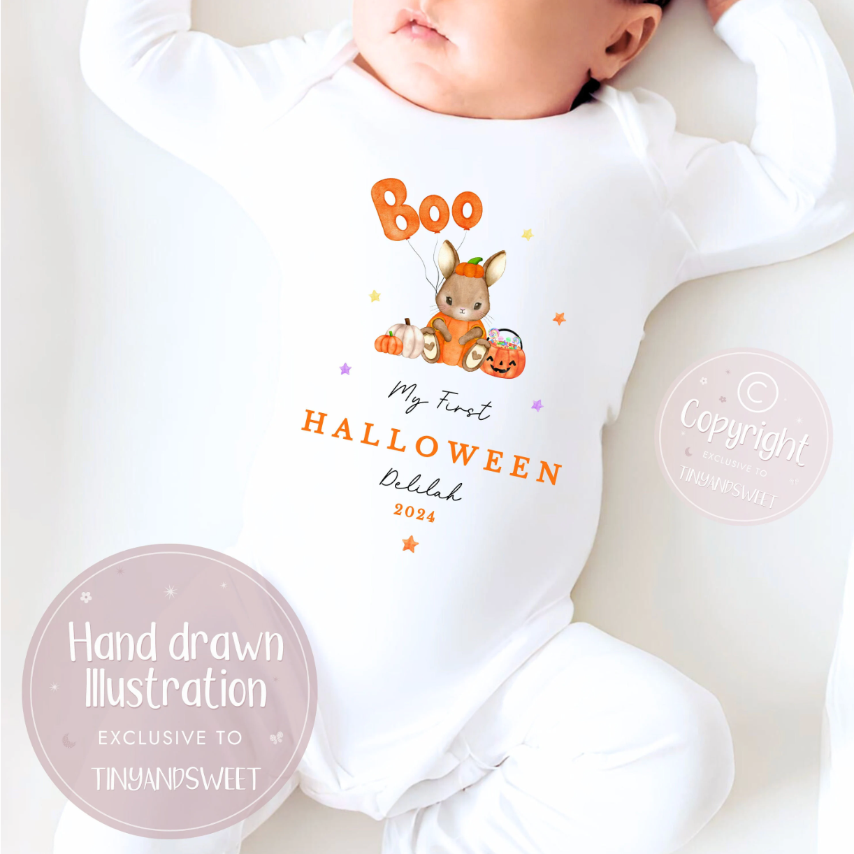 Bunny Boo Personalised Sleepsuit