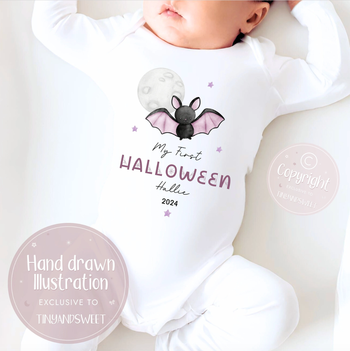 Bat Personalised Halloween Sleepsuit
