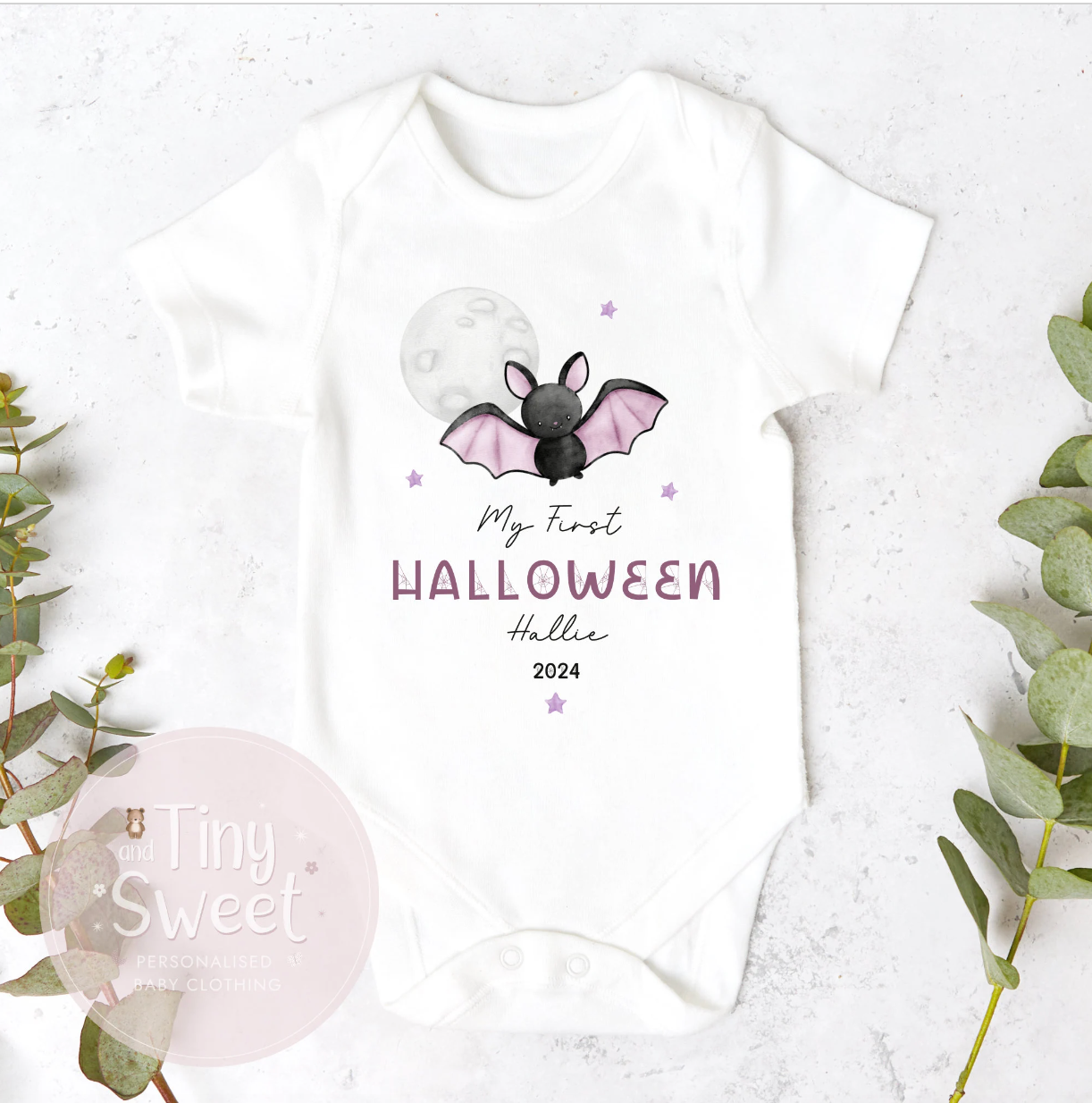 Bat Personalised Halloween Sleepsuit