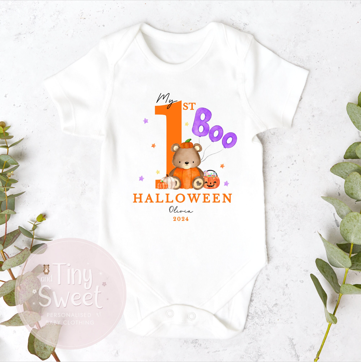 Purple Boo Personalised Sleepsuit