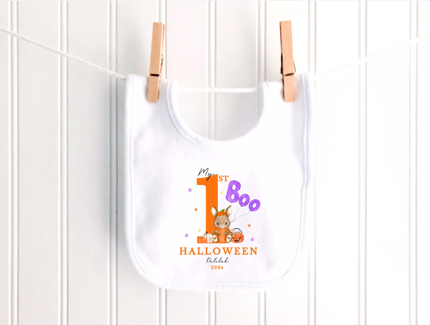 Purple Boo Bunny Personalised Sleepsuit