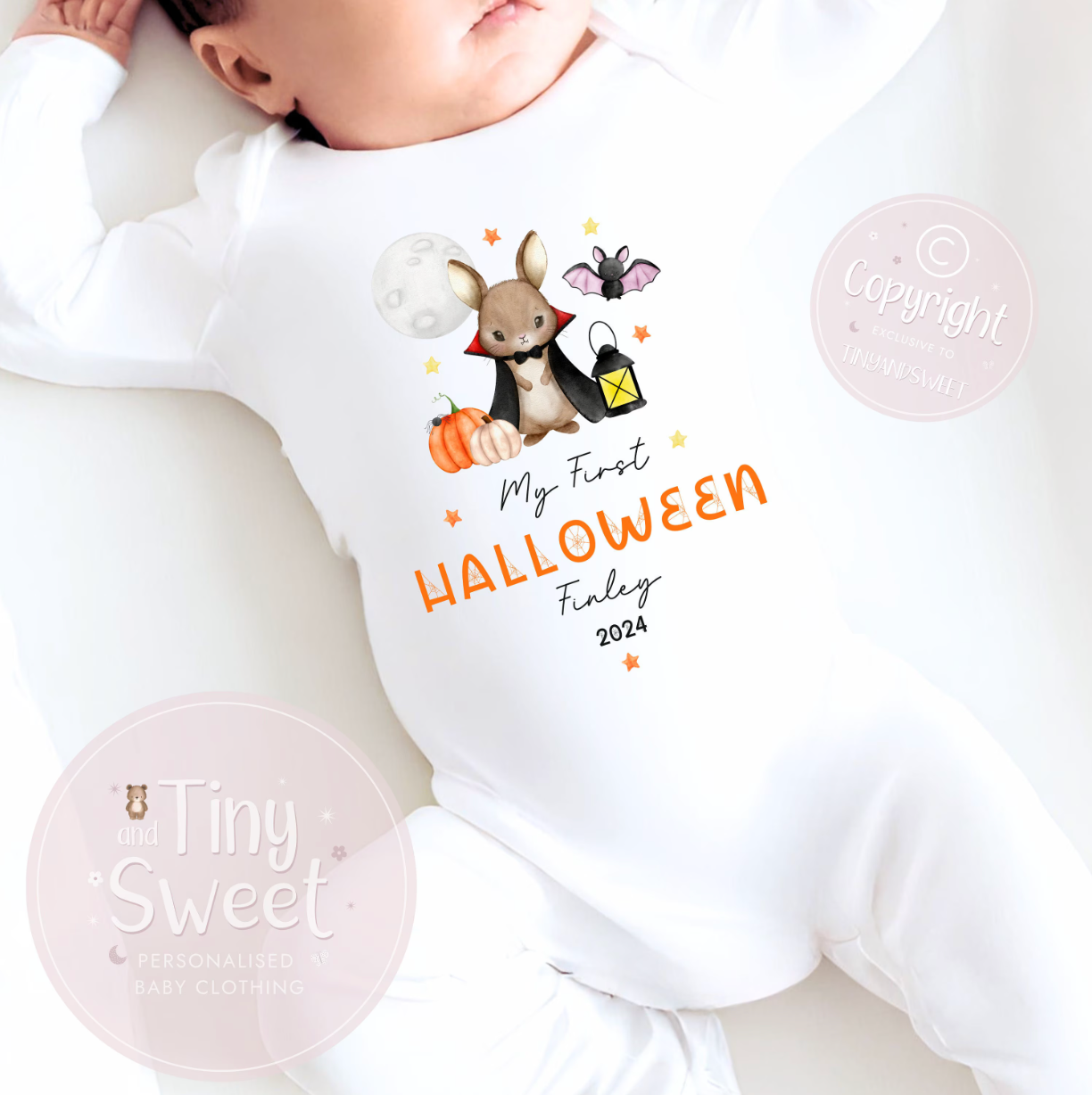 Dracula Bunny Personalised Sleepsuit