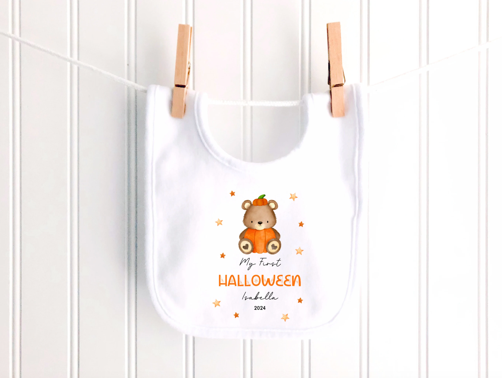 Pumpkin Bear First Halloween Personalised Sleepsuit