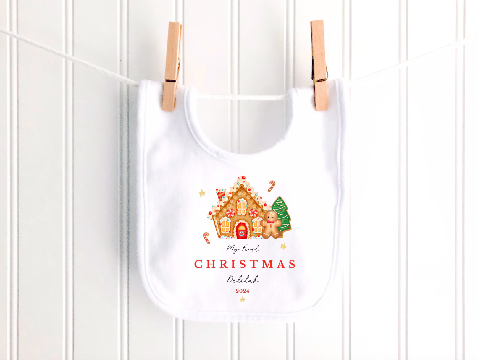 Personalised Gingerbread House Sleepsuit