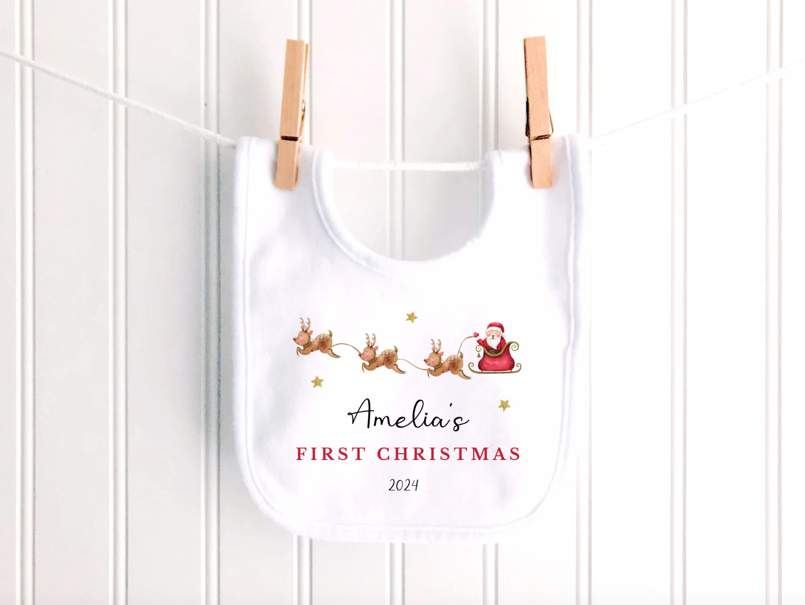 Personalised Santa Sleigh Sleepsuit
