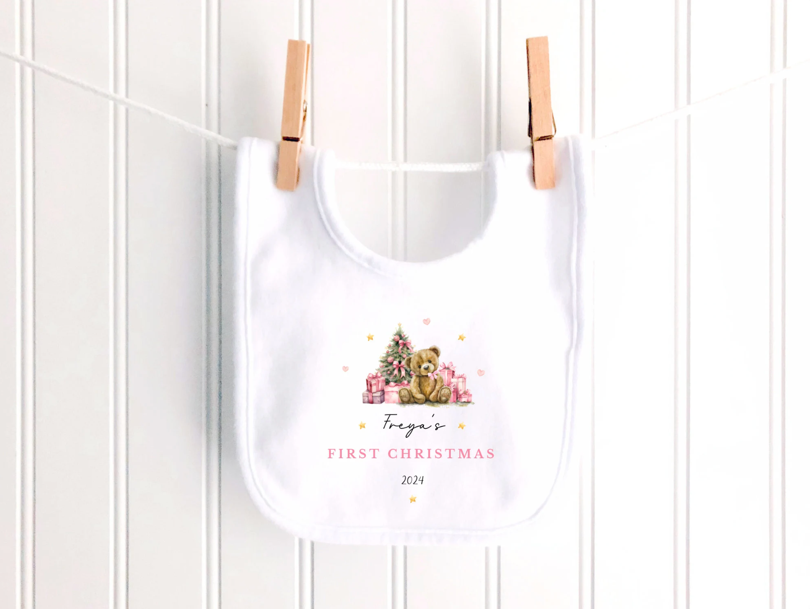 Personalised Teddy Bear Christmas Tree Sleepsuit