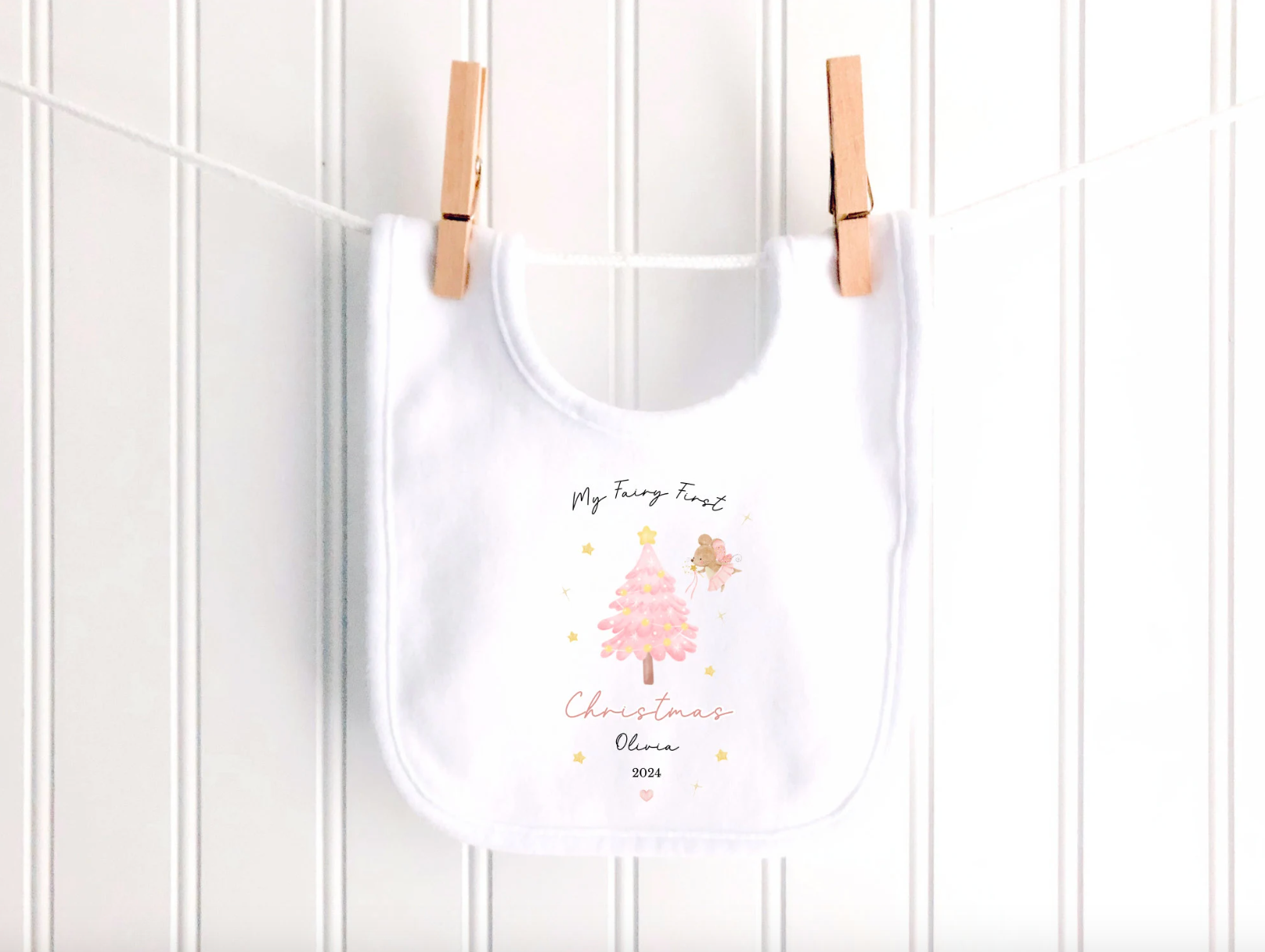 Personalised Fairy First Christmas Sleepsuit