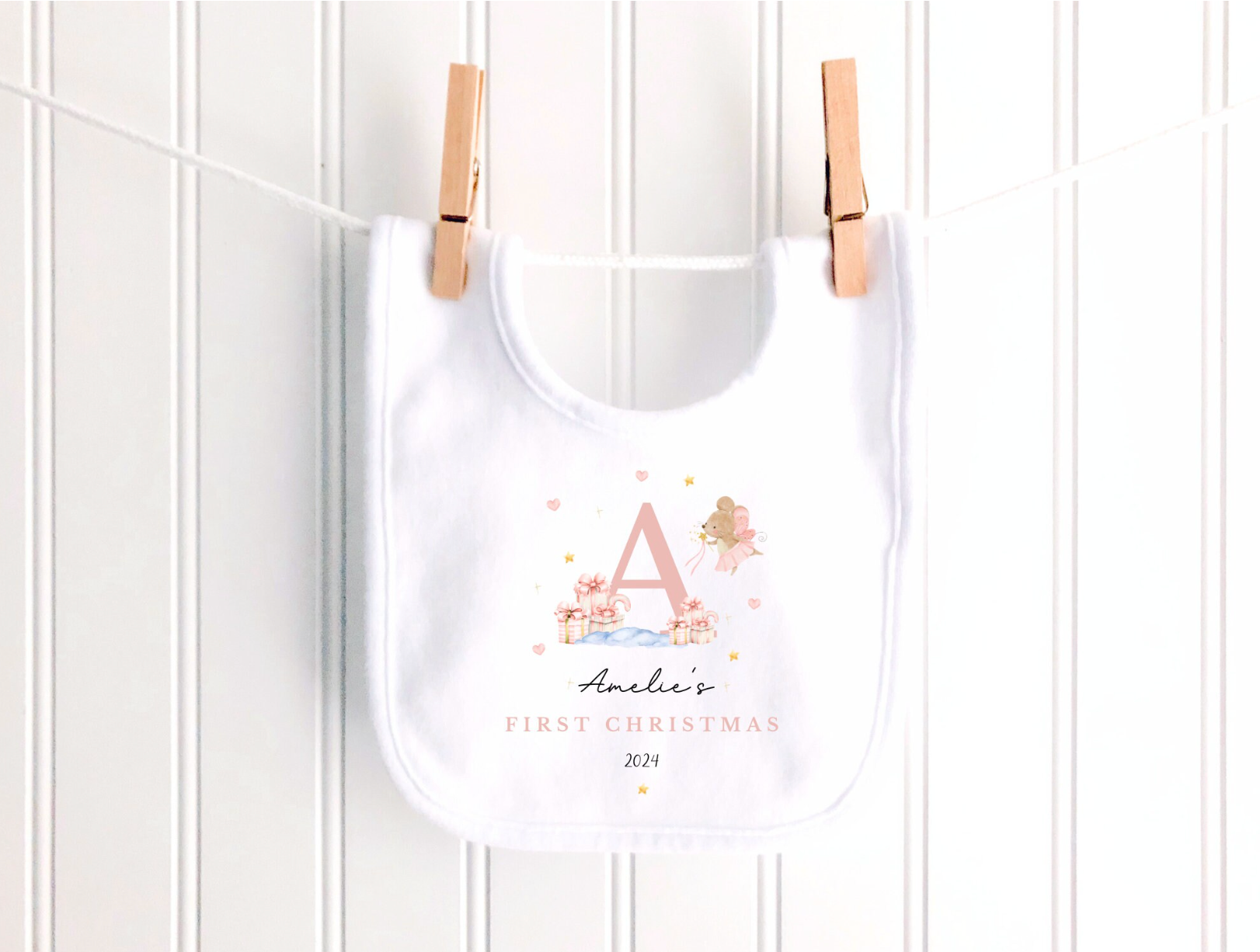 Personalised Fairy Initial Christmas Sleepsuit