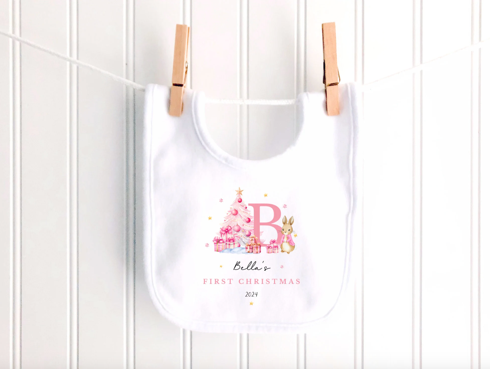 Personalised Bunny Initial Sleepsuit