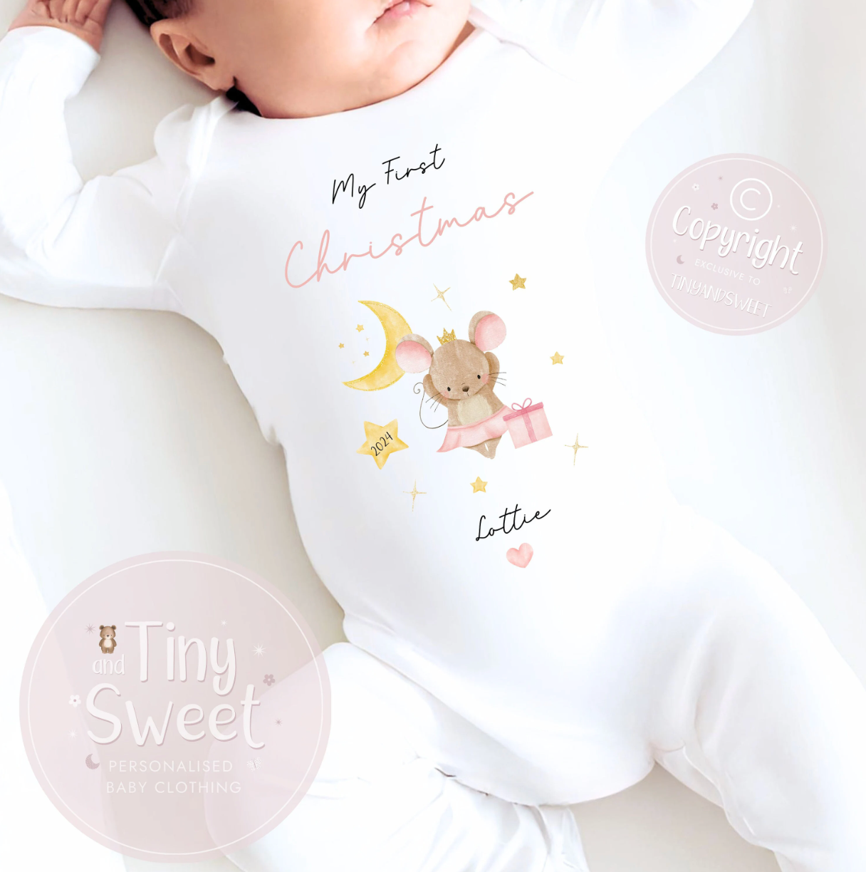 Personalised Ballerina Christmas Sleepsuit