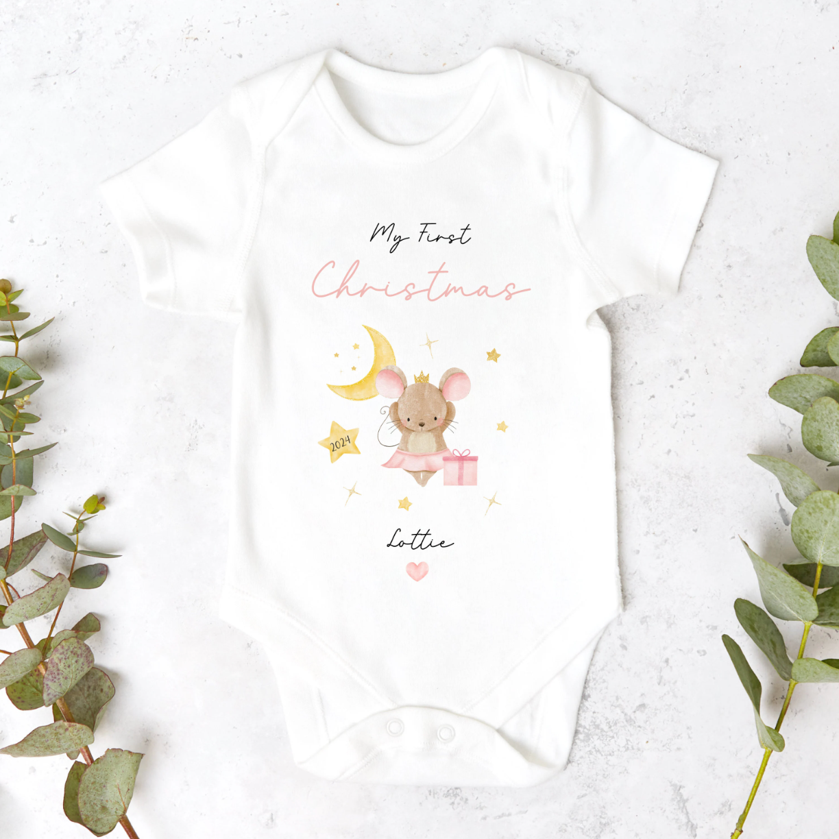 Personalised Ballerina Christmas Sleepsuit