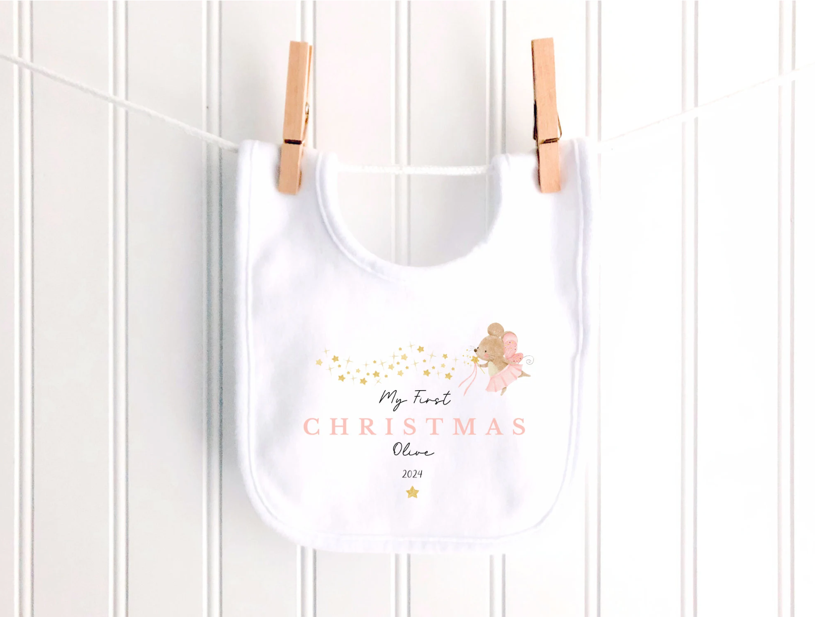 Personalised Fairy Magic Mouse Christmas Sleepsuit