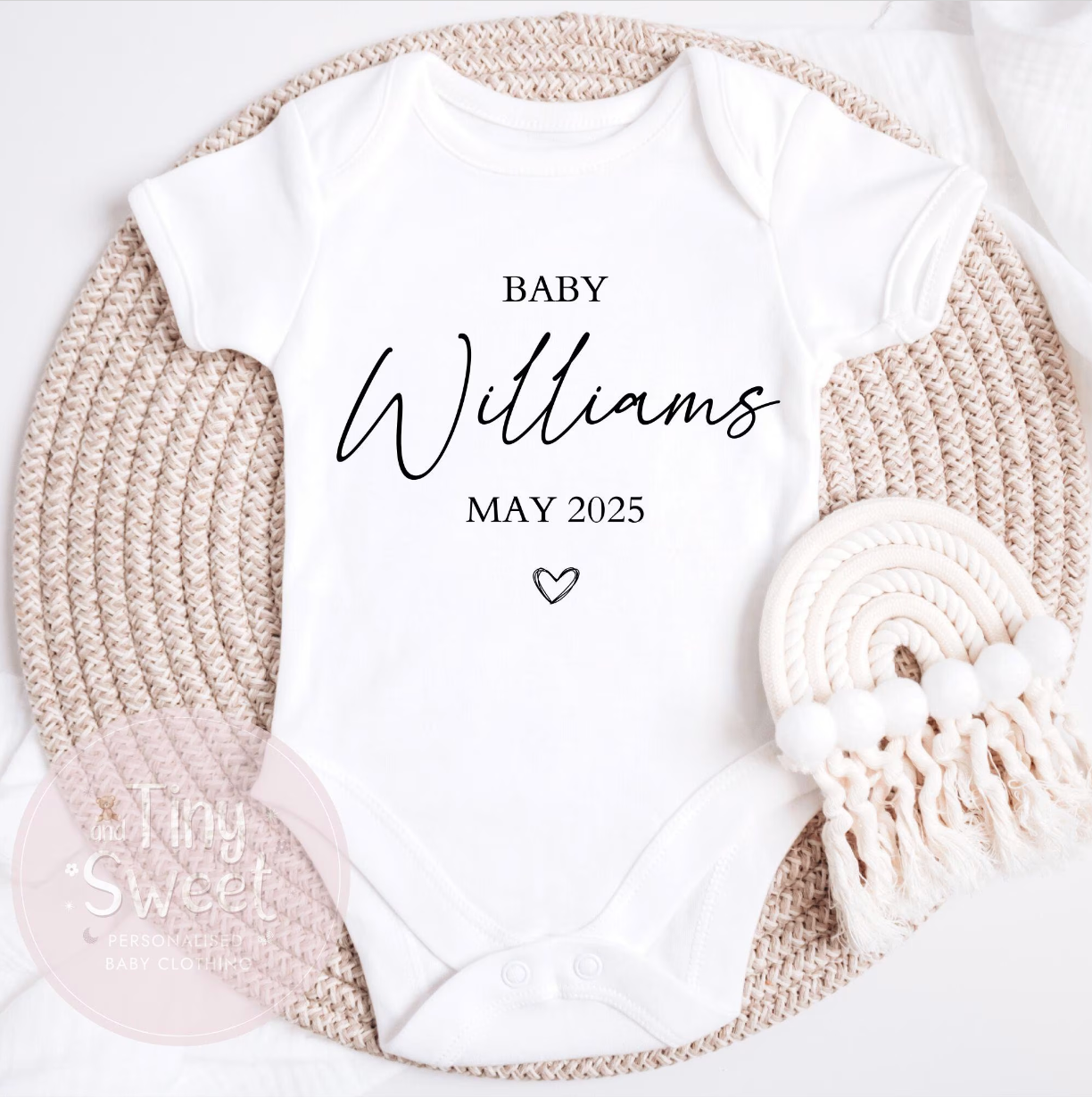 Name Announcement Personalised Sleepsuit/Babygrow