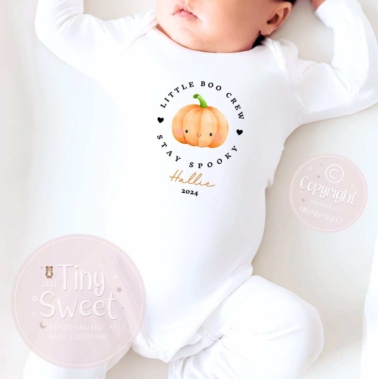 Little Boo Crew Halloween Personalised Sleepsuit