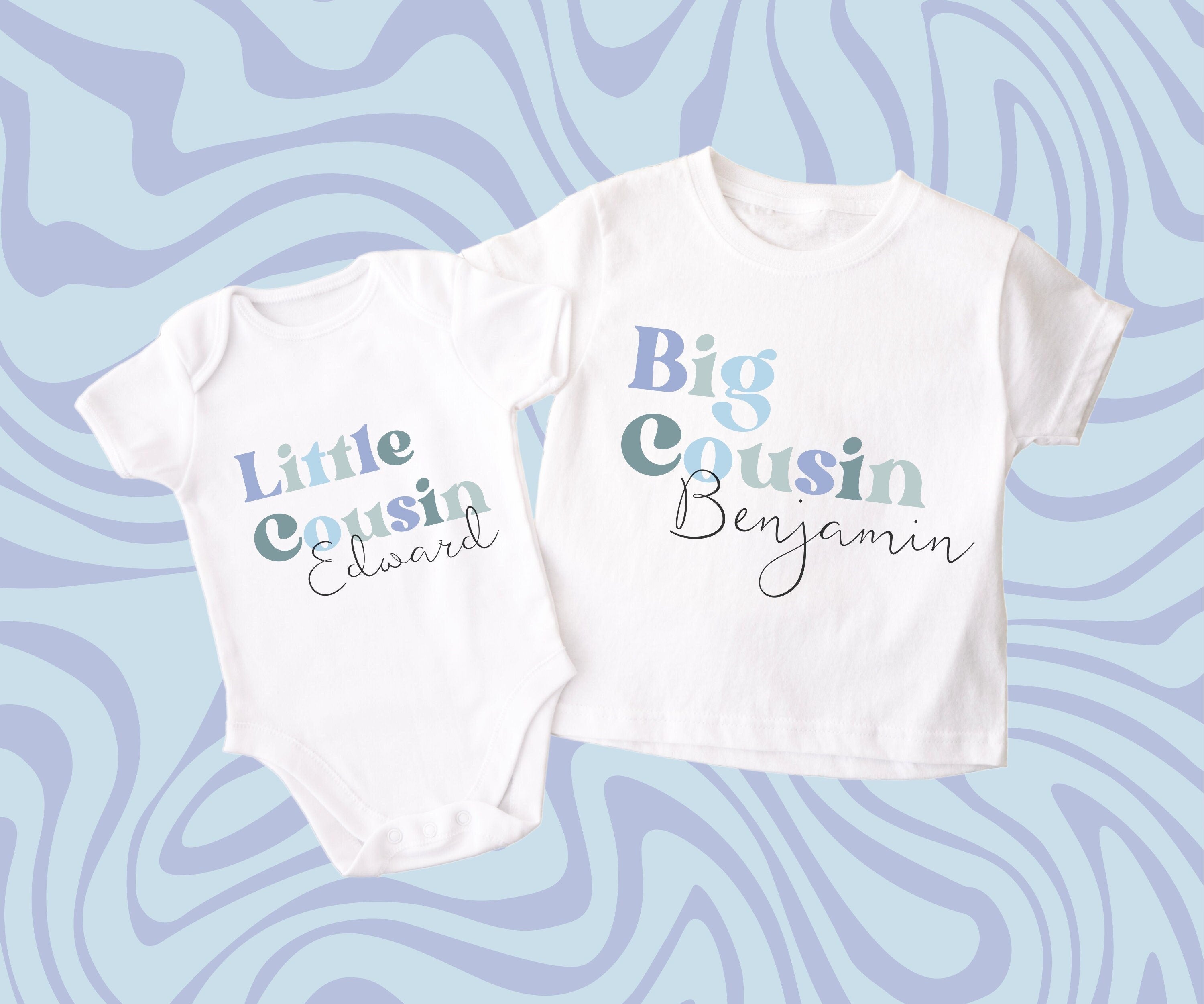 Pastel Big Cousin T Shirt, Pastel Retro T-Shirt, Cute Big Cousin, Pregnancy Announcement, Kids, Little Cousin T Shirt, New Cousin Gift