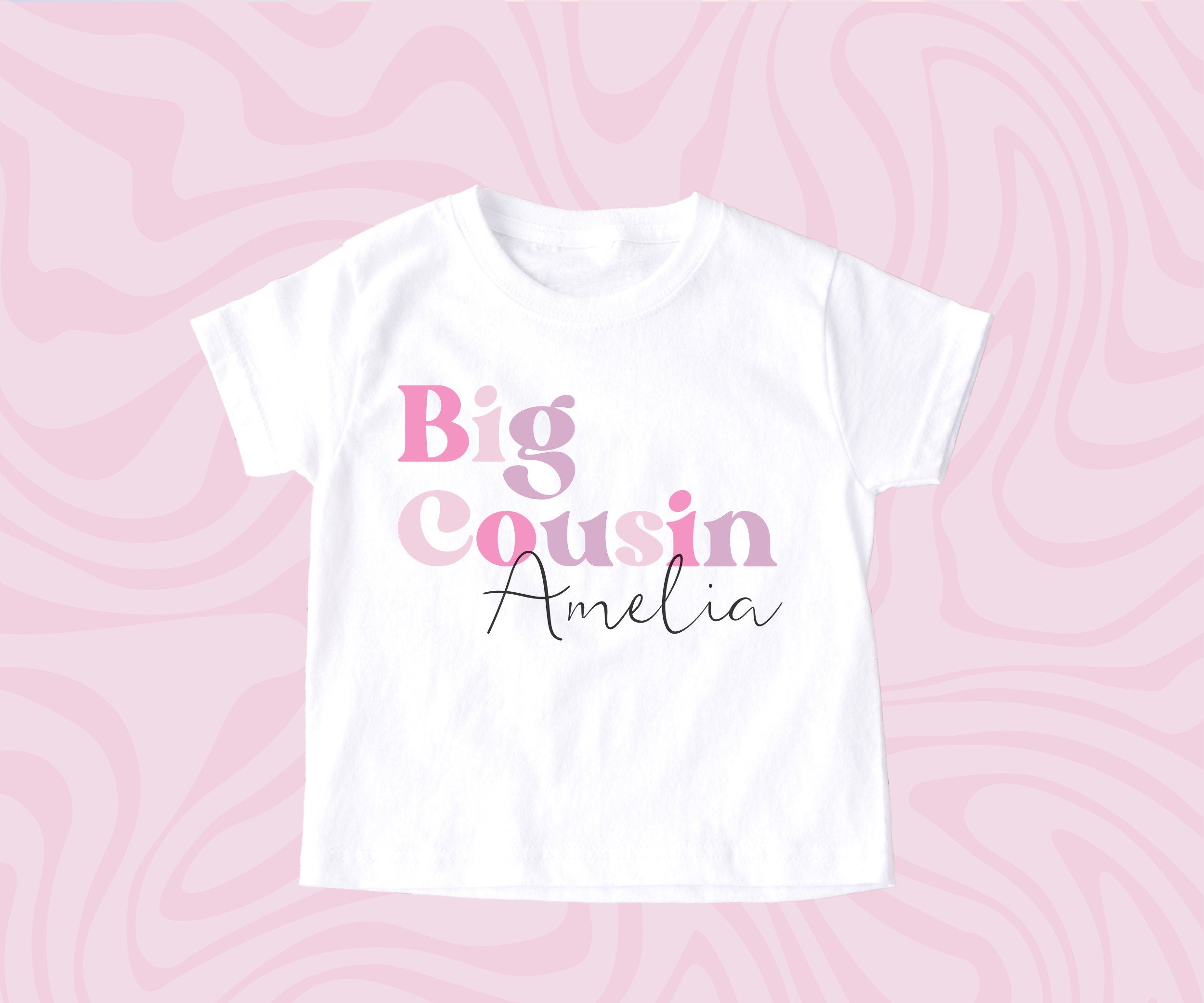 Pastel Big Cousin T Shirt, Pastel Retro T-Shirt, Cute Big Cousin, Pregnancy Announcement, Kids, Little Cousin T Shirt, New Cousin Gift