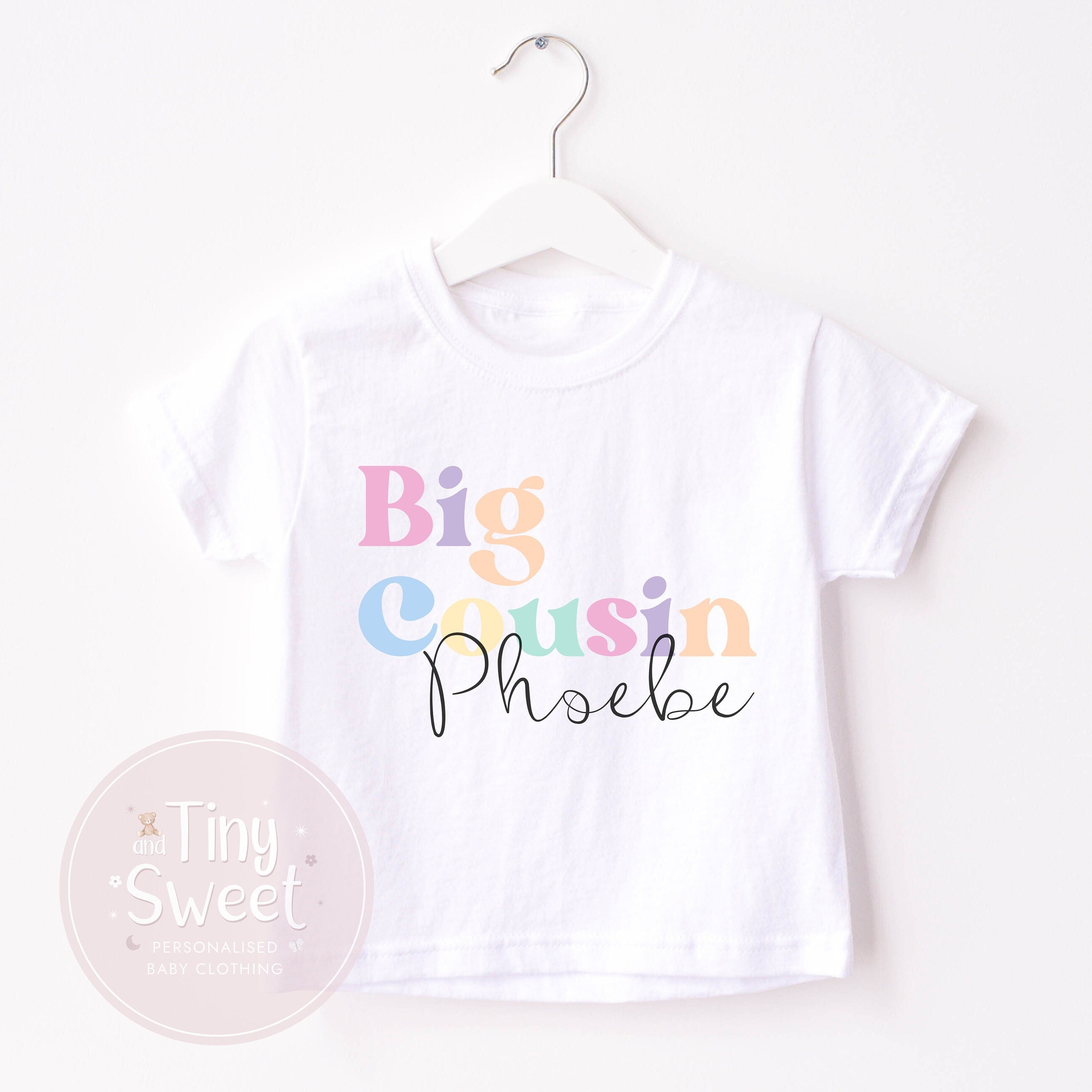 Pastel Big Cousin T Shirt, Pastel Retro T-Shirt, Cute Big Cousin, Pregnancy Announcement, Kids, Little Cousin T Shirt, New Cousin Gift