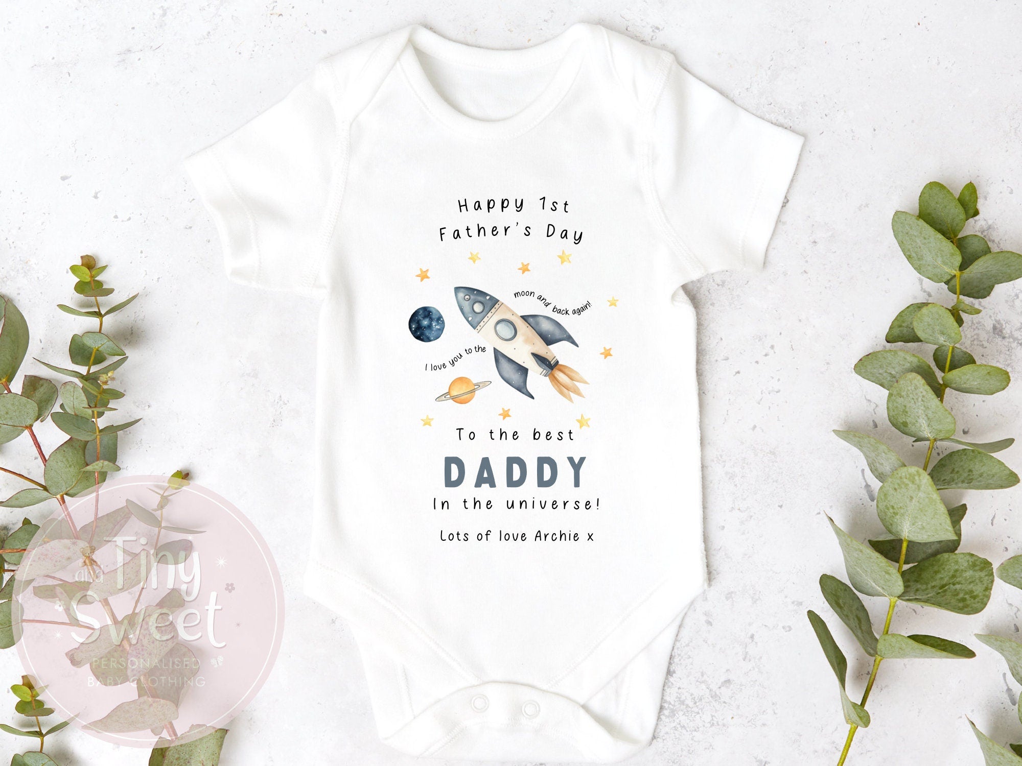 Best Daddy In The Universe Personalised Sleepsuit/Babygrow