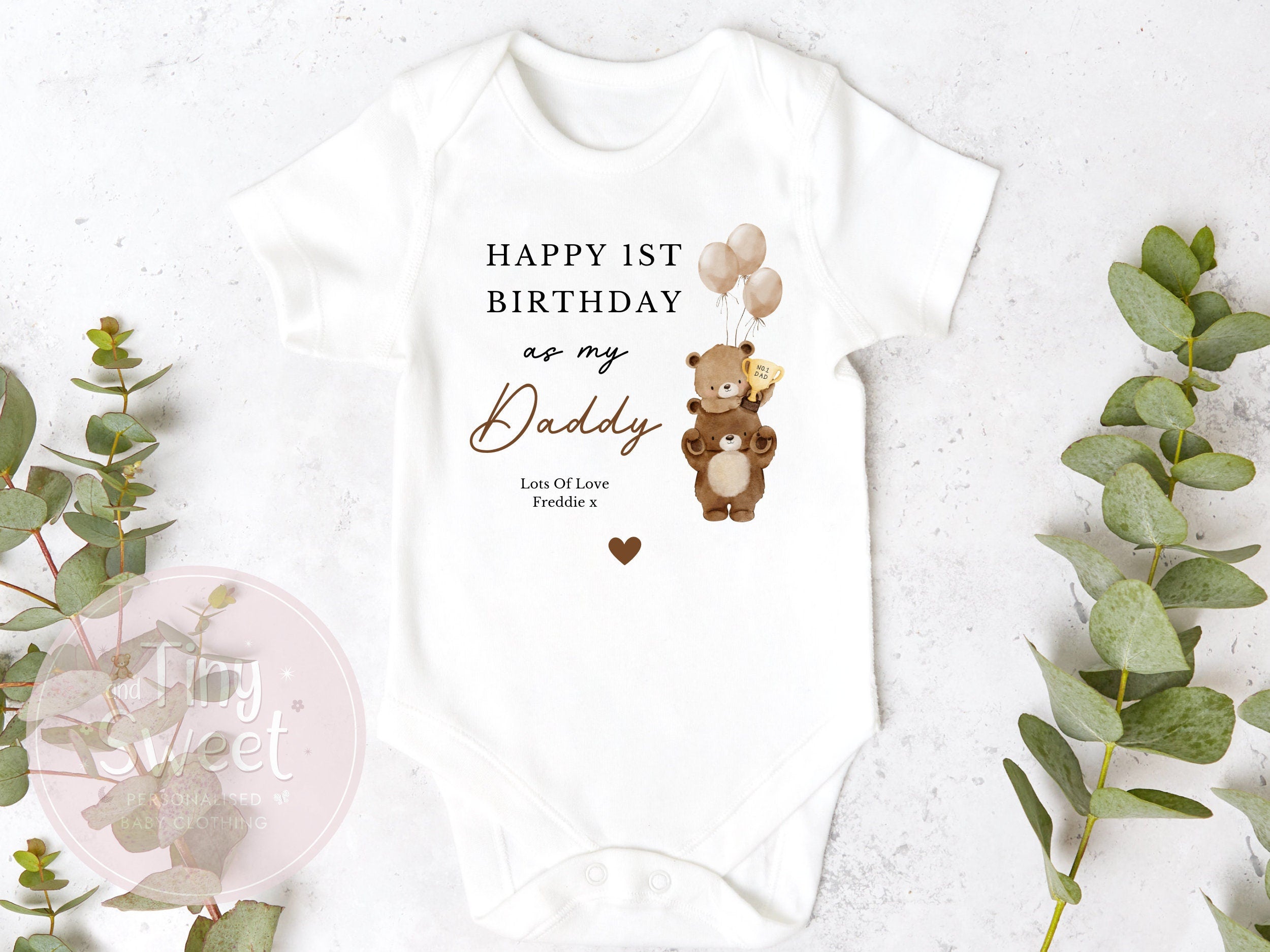 Happy Birthday Daddy, 1st Birthday as My Daddy, New Dad Gift, Dad Birthday, Daddy Birthday, Sleepsuit Babygrow Bodysuit Dad Birthday