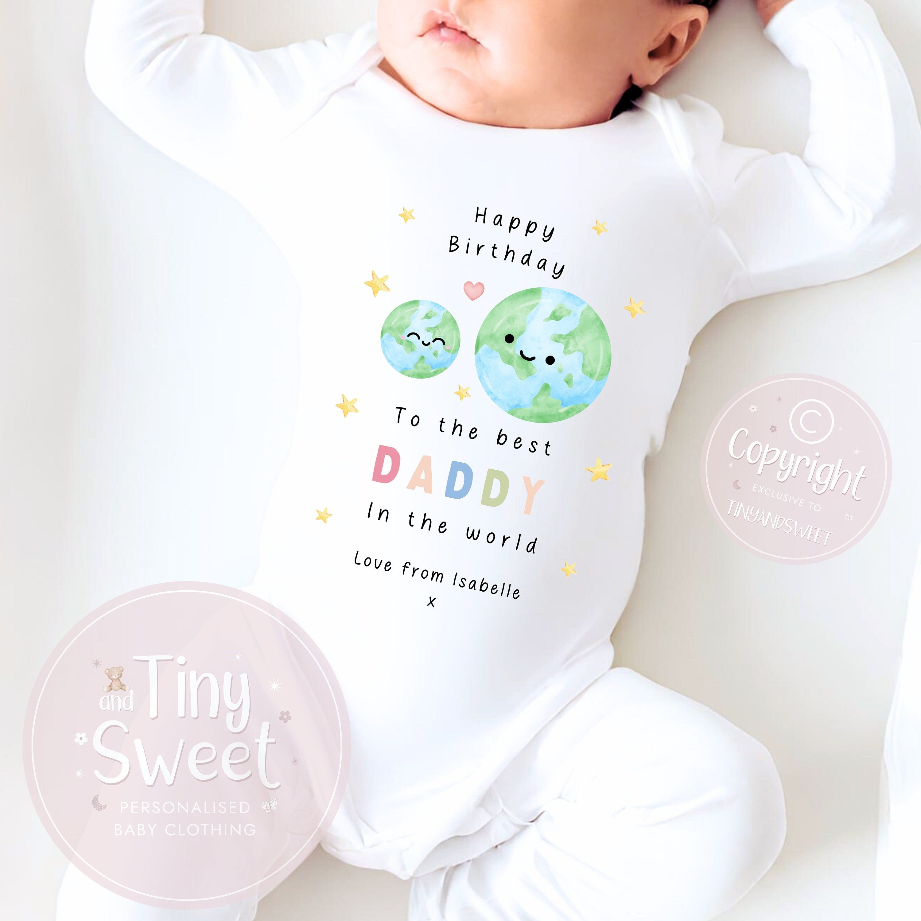 Happy Birthday Daddy, 1st Birthday as My Daddy, New Dad Gift, Dad Birthday, Daddy Birthday, Sleepsuit Babygrow Bodysuit Dad Birthday