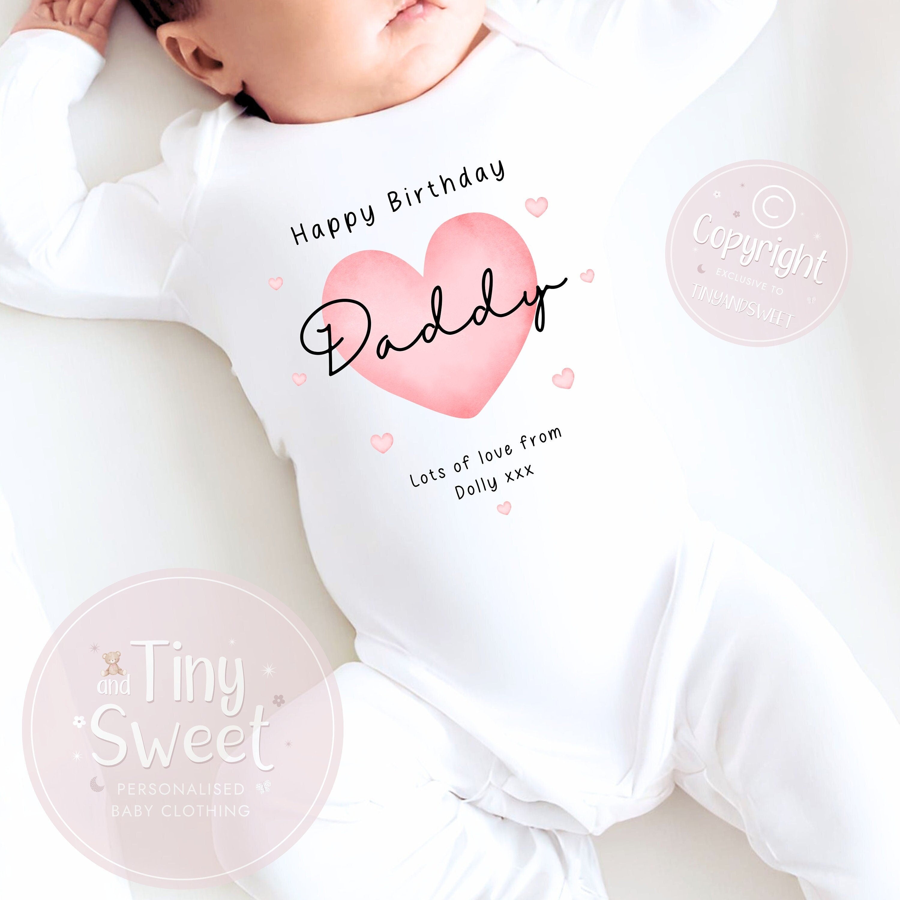 Happy Birthday Daddy, 1st Birthday as My Daddy, New Dad Gift, Dad Birthday, Daddy Birthday, Sleepsuit Babygrow Bodysuit Dad Birthday