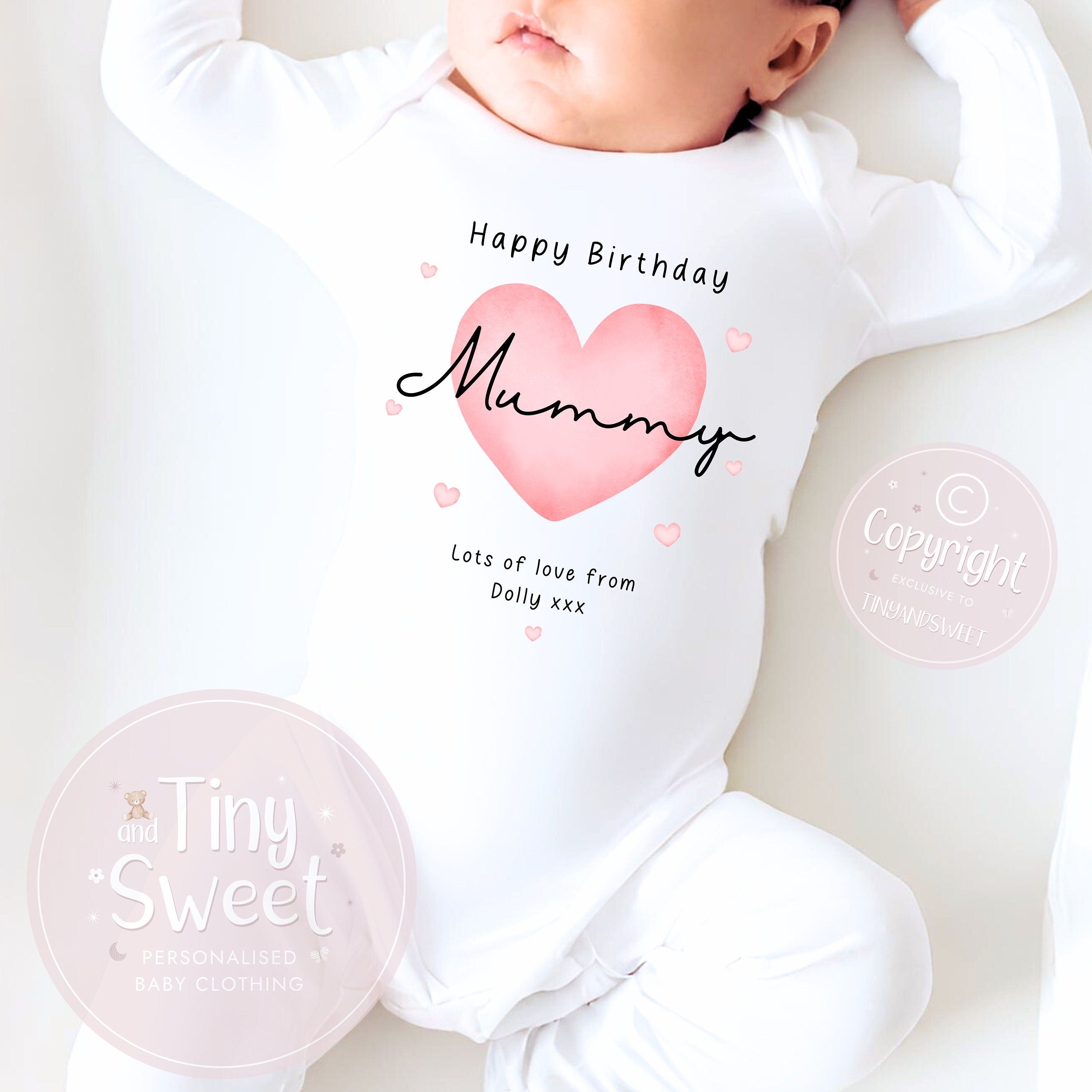 Happy Birthday Mummy, 1st Birthday as My Mummy, New Mum Gift, Mum Birthday, Mummy Birthday, Sleepsuit Babygrow Bodysuit Mum Birthday
