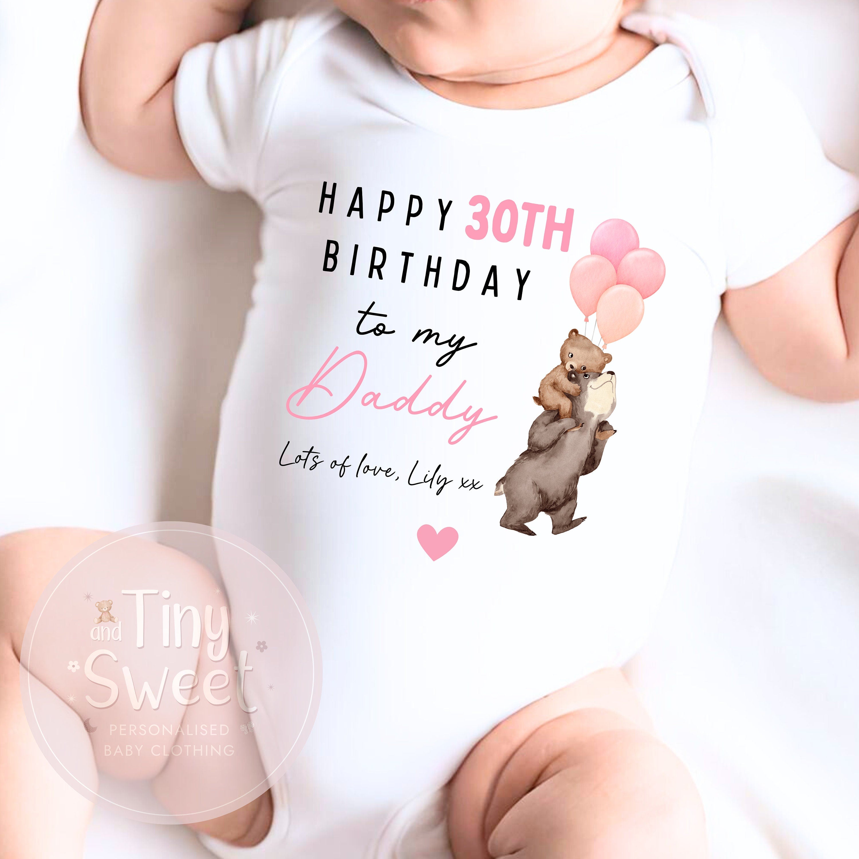 Happy 30th Birthday Daddy, 30th Birthday, My Daddy, New Dad Gift, 30th Dad Birthday, Daddy Birthday, Sleepsuit Babygrow Bodysuit Dad