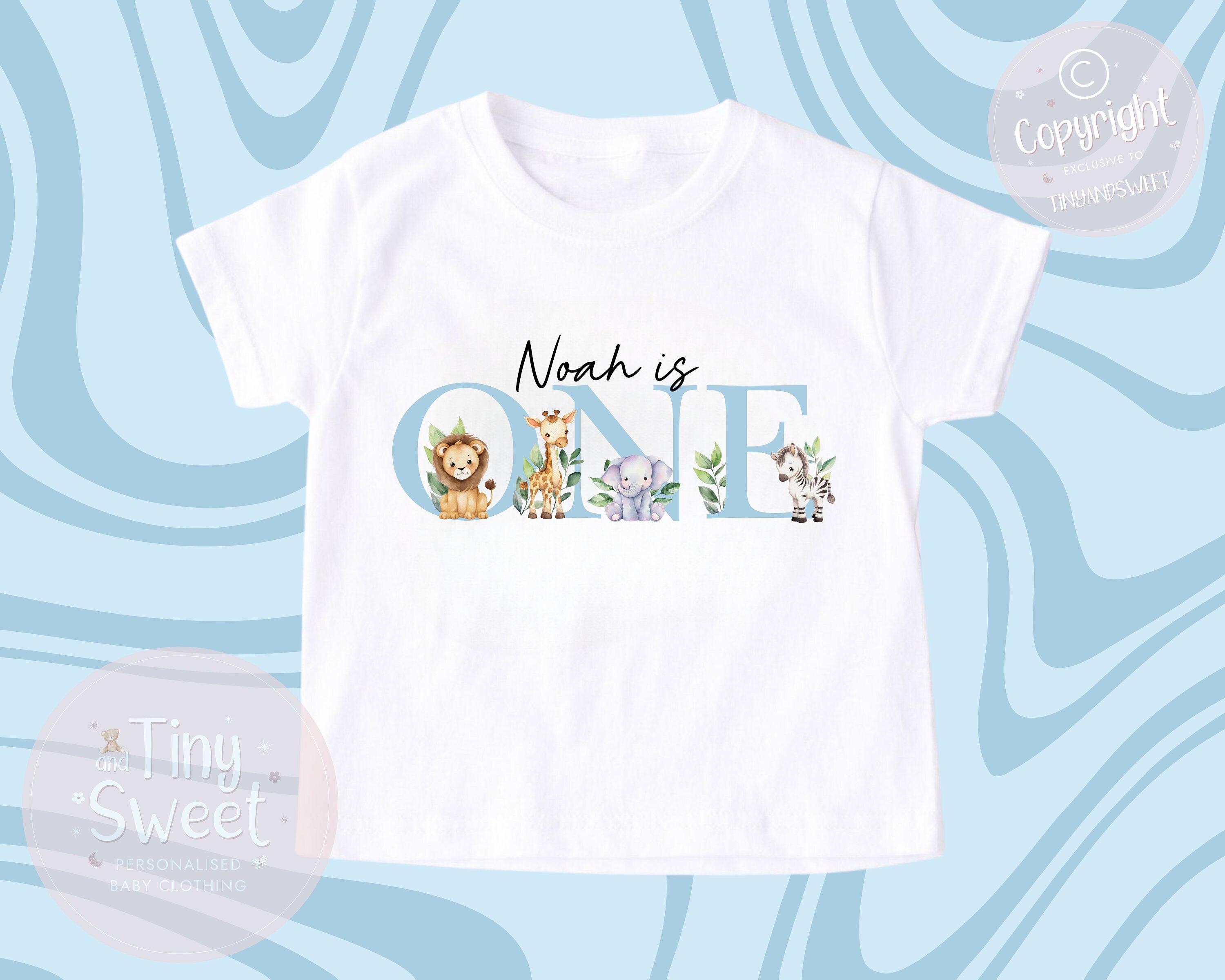 Personalised Safari First Birthday T-shirt, 1st Birthday T Shirt, Safari 1st Birthday T Shirt, 1st Birthday, First Birthday