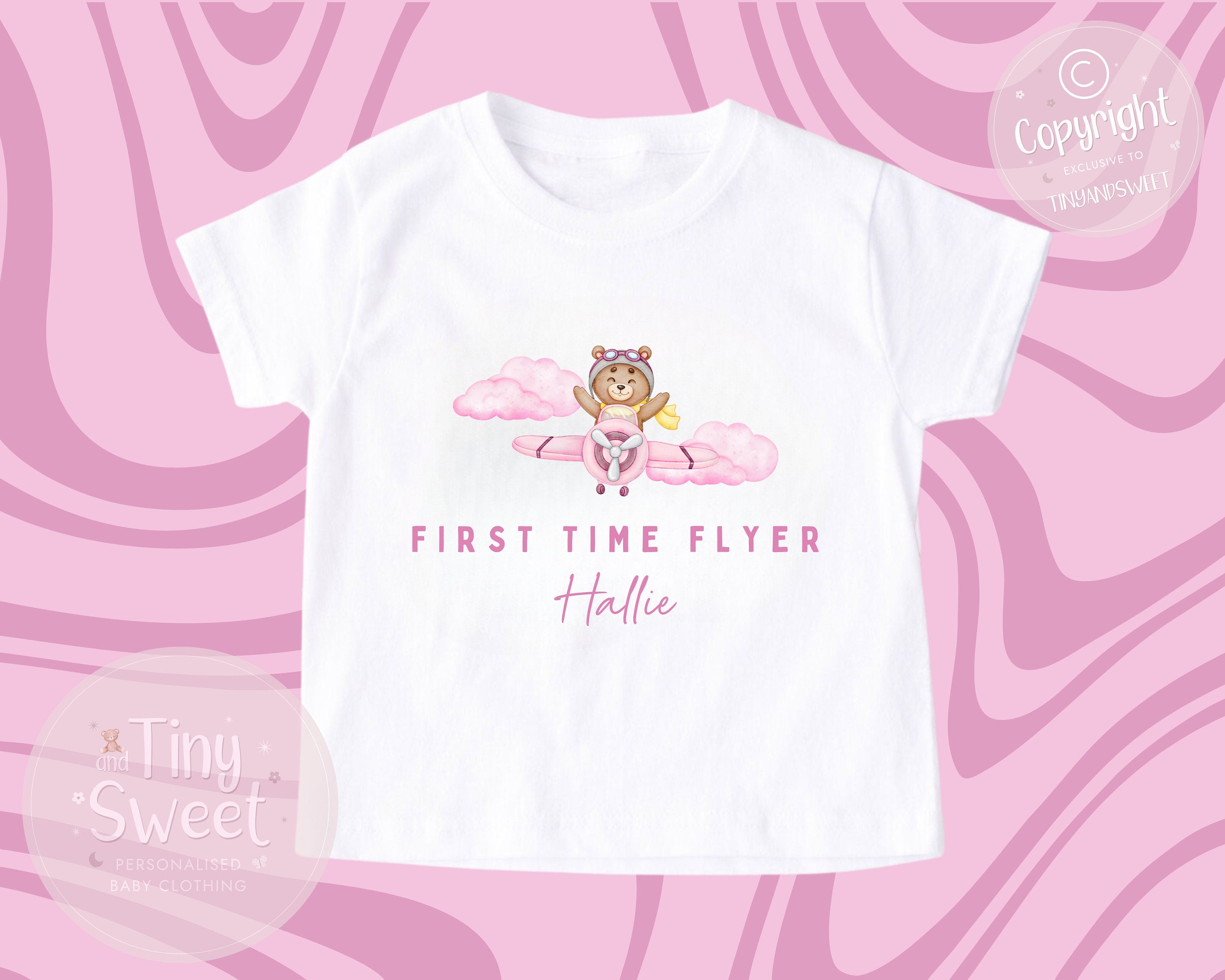 Personalised My First Flight Sleepsuit, First Time Flyer Bodysuit, 1st Holiday Babygrow, Babies First Holiday, First Time Flyer