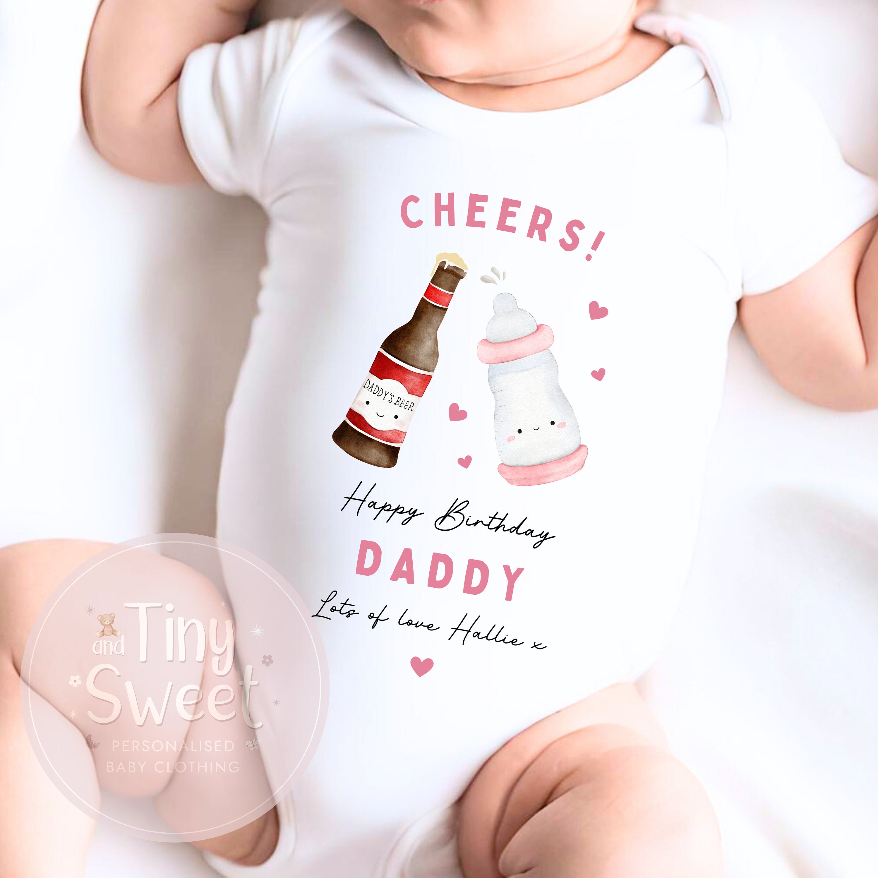 Happy Birthday Daddy, 1st Birthday as My Daddy, Cheers, New Dad Gift, Dad Birthday, Daddy Birthday, Sleepsuit Babygrow Bodysuit Dad Birthday