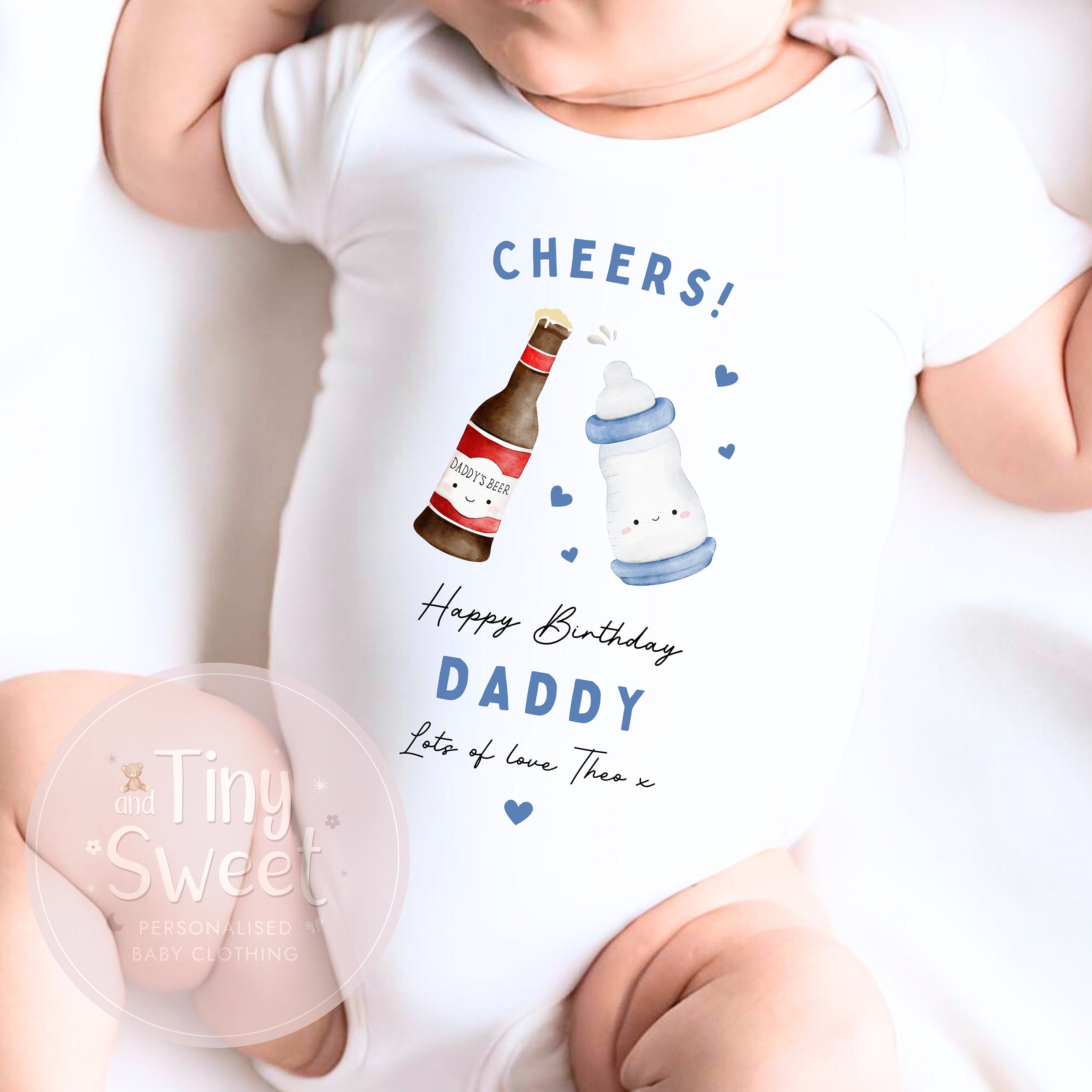Happy Birthday Daddy, 1st Birthday as My Daddy, Cheers, New Dad Gift, Dad Birthday, Daddy Birthday, Sleepsuit Babygrow Bodysuit Dad Birthday