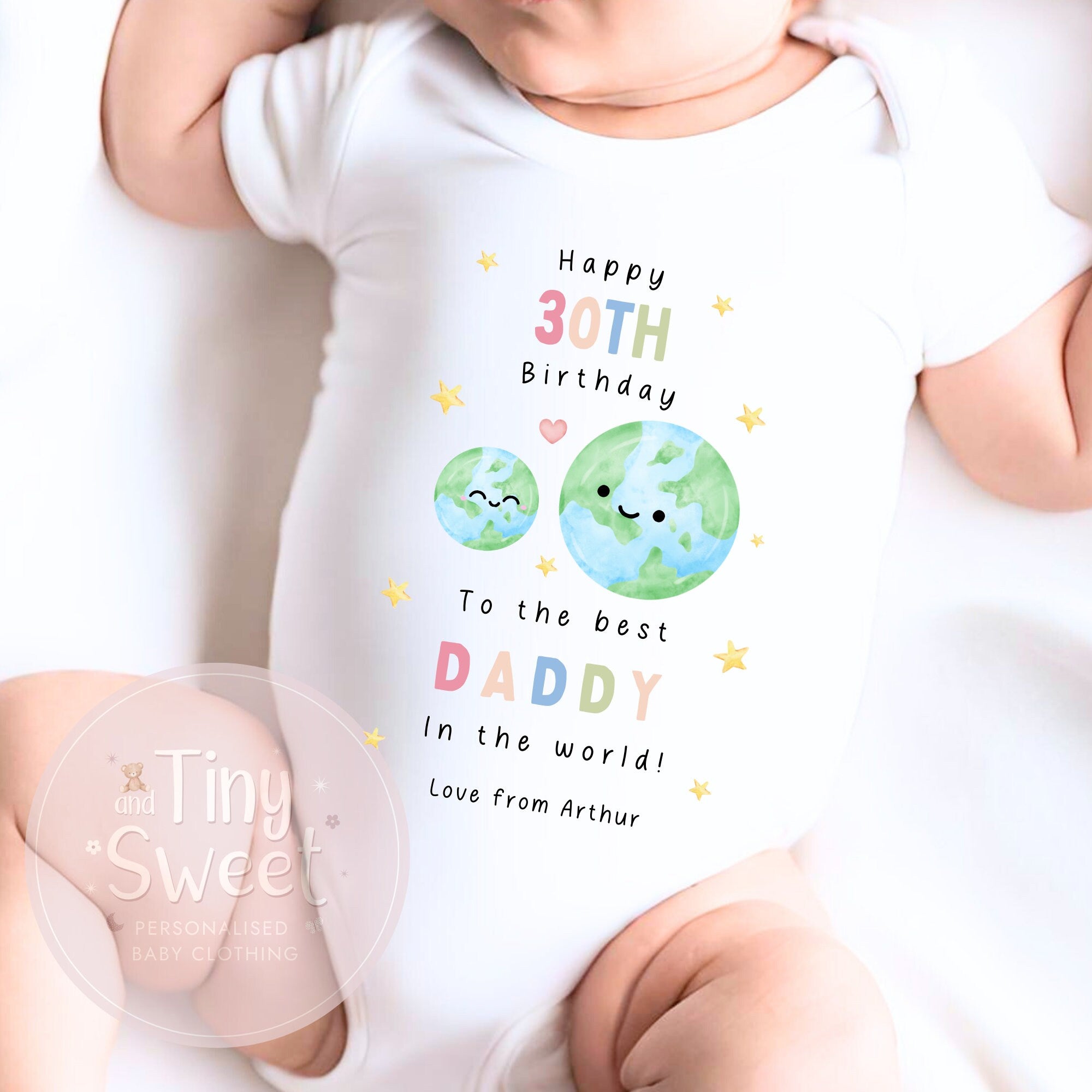 Personalised 30th Birthday Daddy T-Shirt: New Dad Gift, First Birthday Celebration Sleepsuit