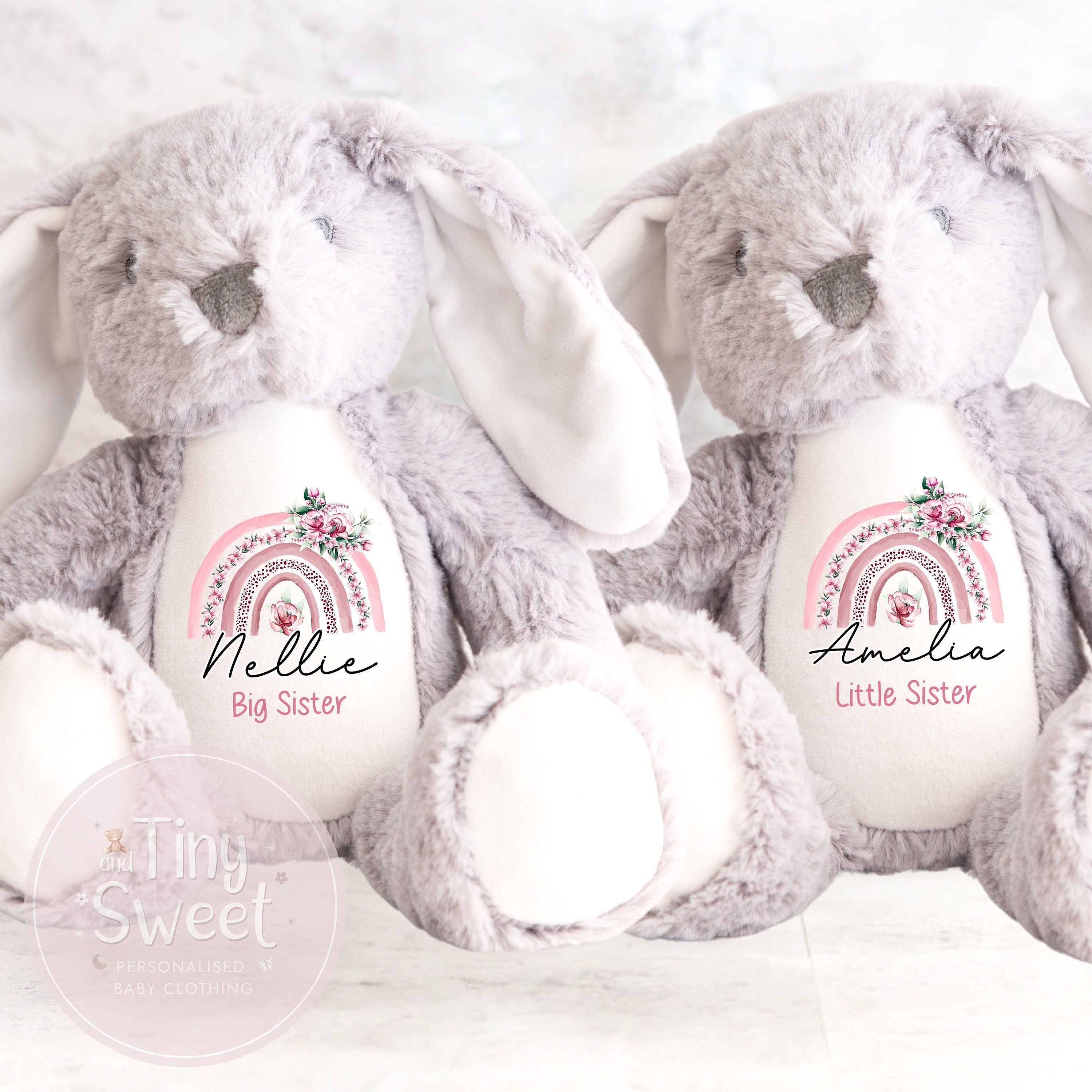 Personalised Big Sister Gift, Big Sister Announcement, New Baby Soft Toy, New baby gift, Newborn Gift, Baby Keepsake, Baby shower gift